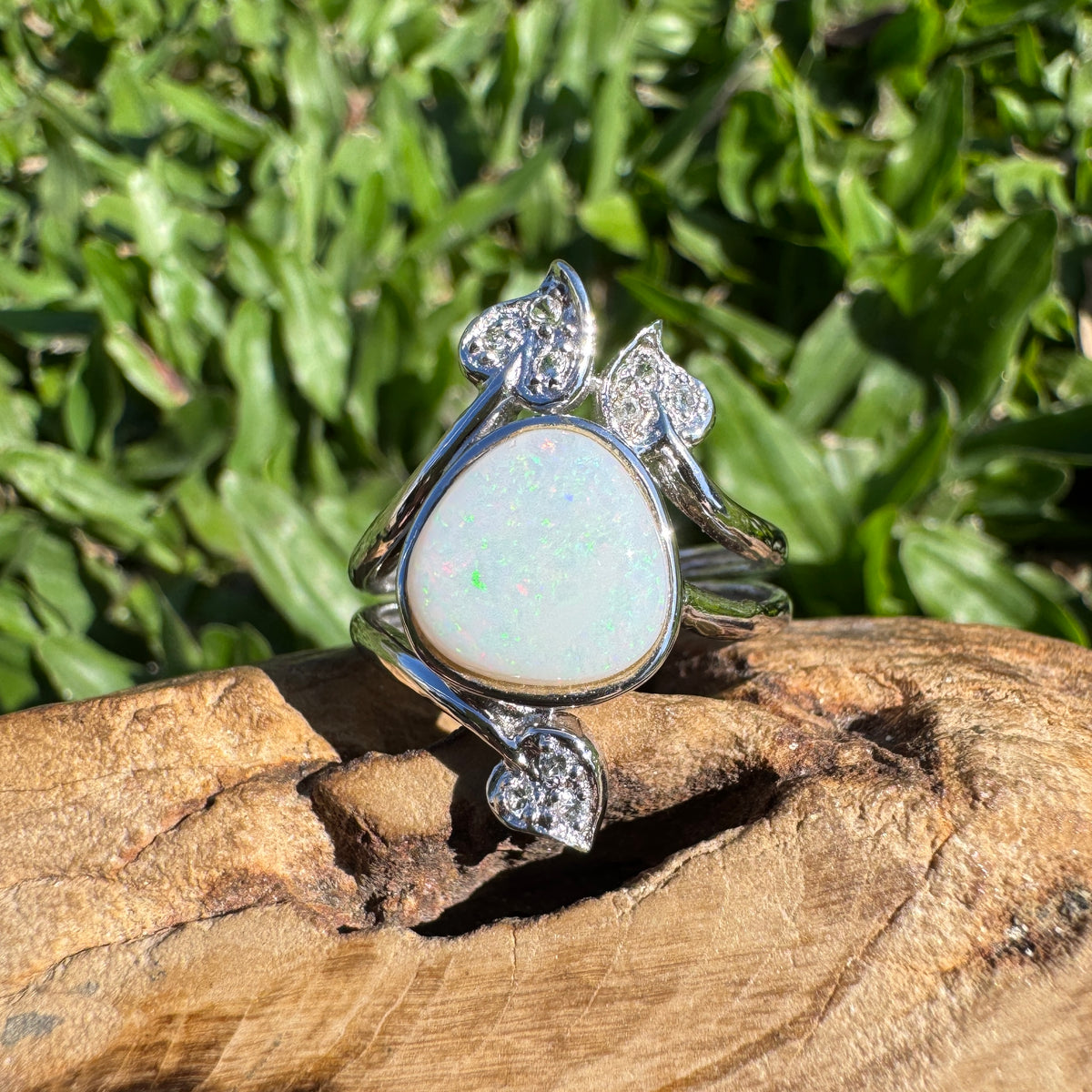 2ct Coober Pedy Opal Ring ~ 'Alice Springs Colour' | 925 Sterling Silver | Solid Australian Opal