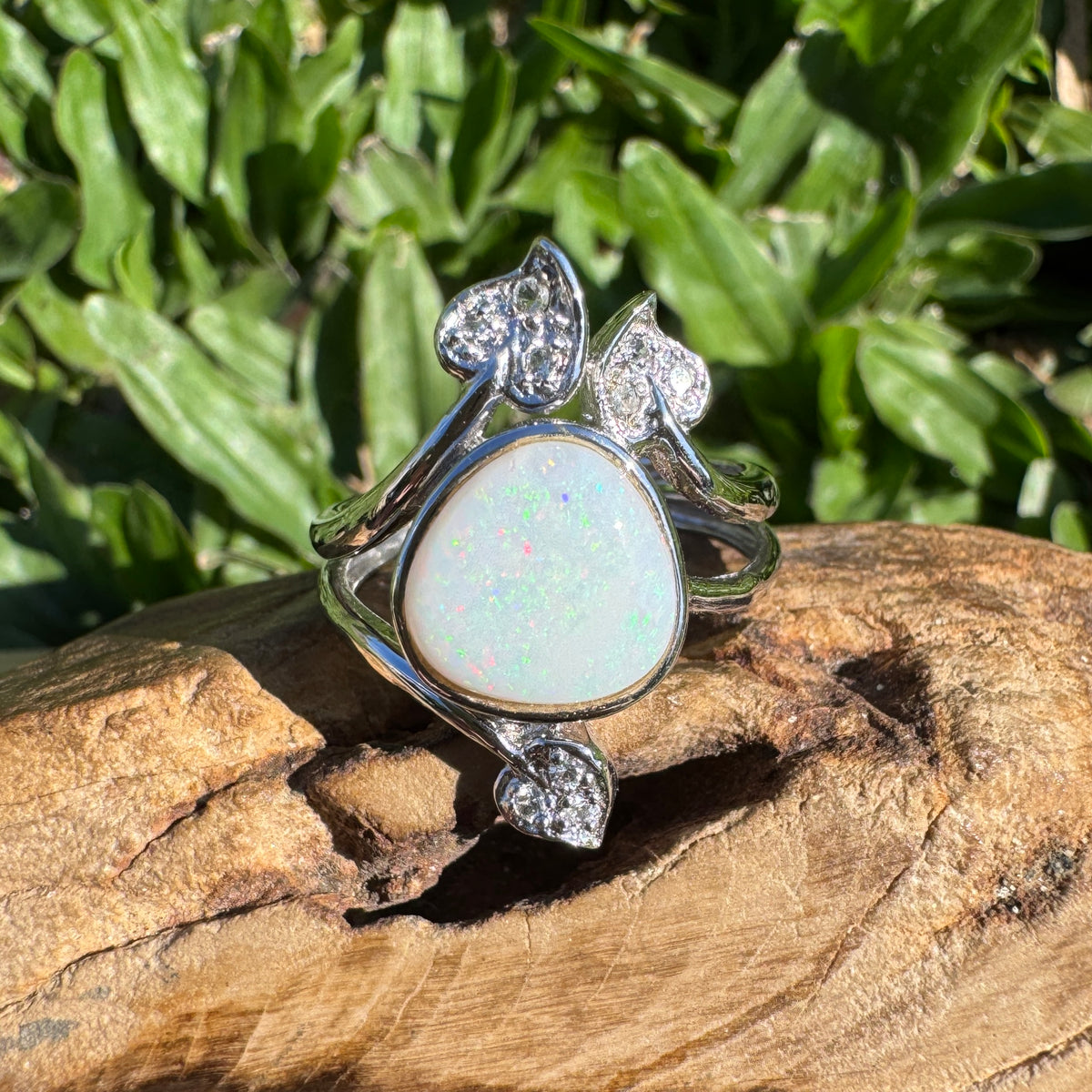 2ct Coober Pedy Opal Ring ~ 'Alice Springs Colour' | 925 Sterling Silver | Solid Australian Opal