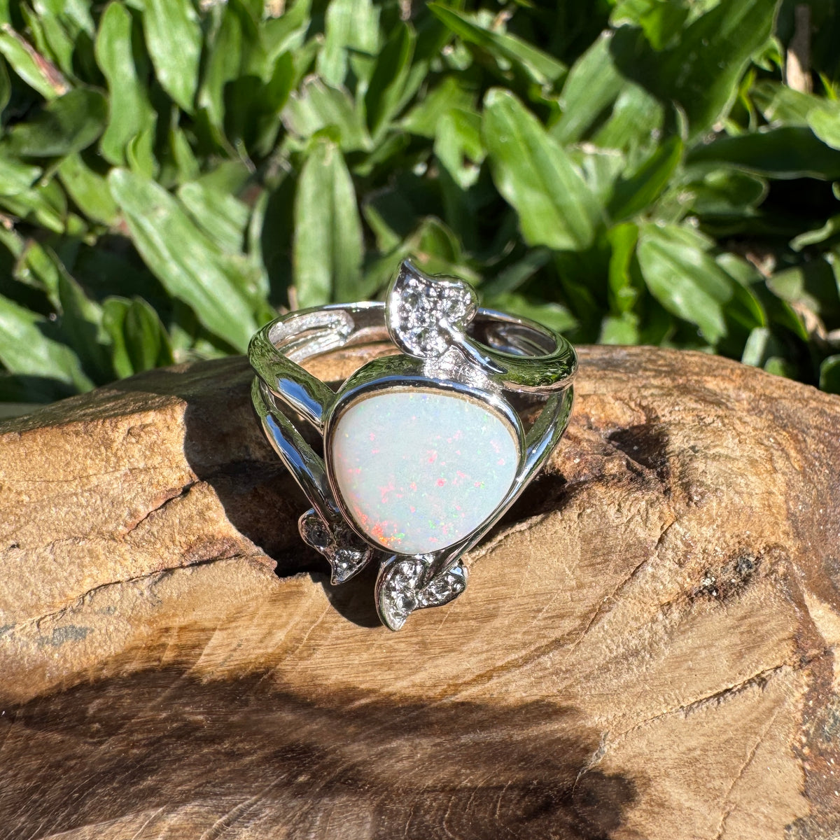2ct Coober Pedy Opal Ring ~ 'Alice Springs Colour' | 925 Sterling Silver | Solid Australian Opal