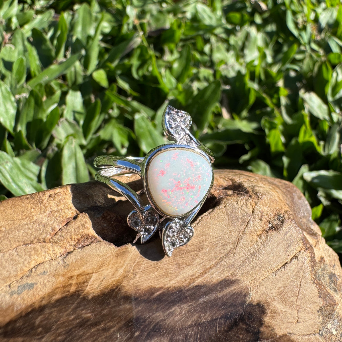 2ct Coober Pedy Opal Ring ~ 'Alice Springs Colour' | 925 Sterling Silver | Solid Australian Opal