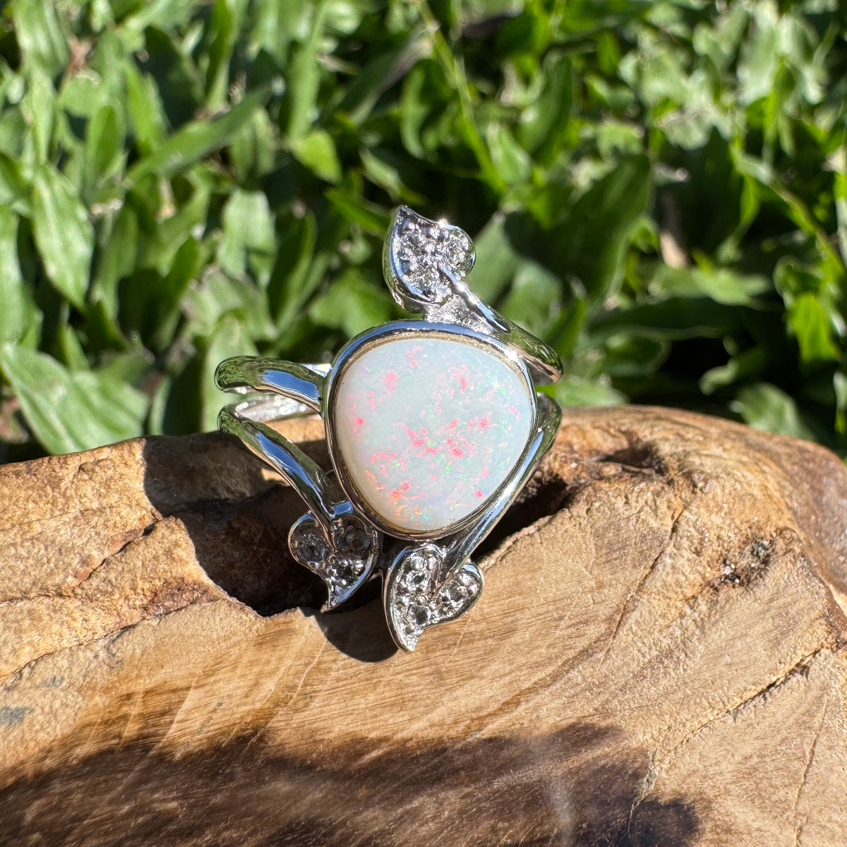 2ct Coober Pedy Opal Ring ~ 'Alice Springs Colour' | 925 Sterling Silver | Solid Australian Opal
