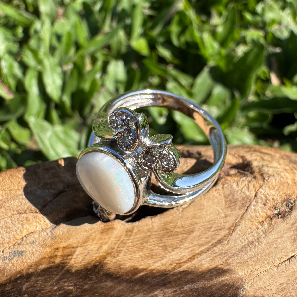 2ct Coober Pedy Opal Ring ~ 'Alice Springs Colour' | 925 Sterling Silver | Solid Australian Opal