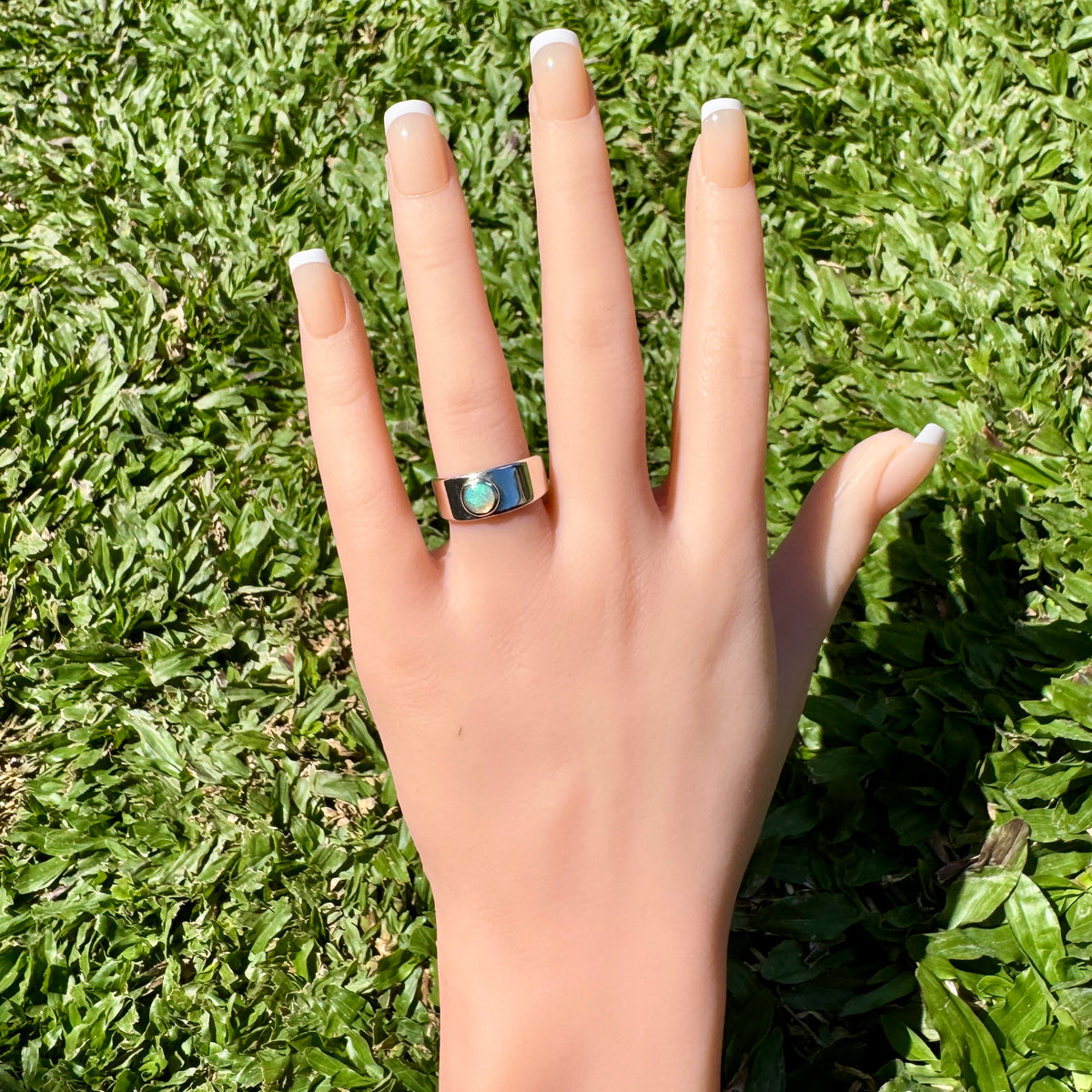 0.8ct Lightning Ridge Opal Ring ~ 'Esperance Blue' | 925 Sterling Silver | Solid Australian Opal