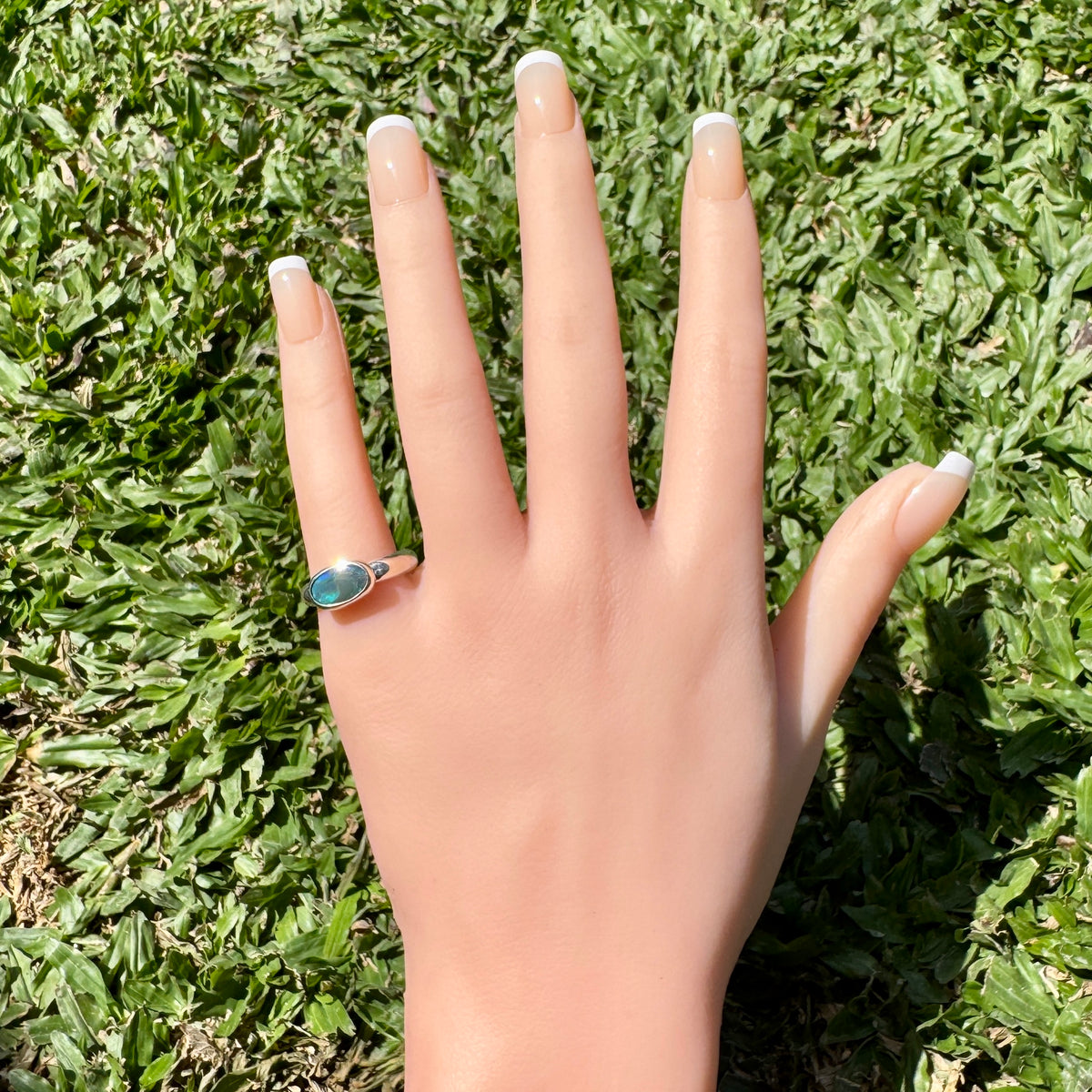 1ct Lightning Ridge Black Opal Ring ~ 'Nullarbor Drift' | 925 Sterling Silver | Solid Australian Opal