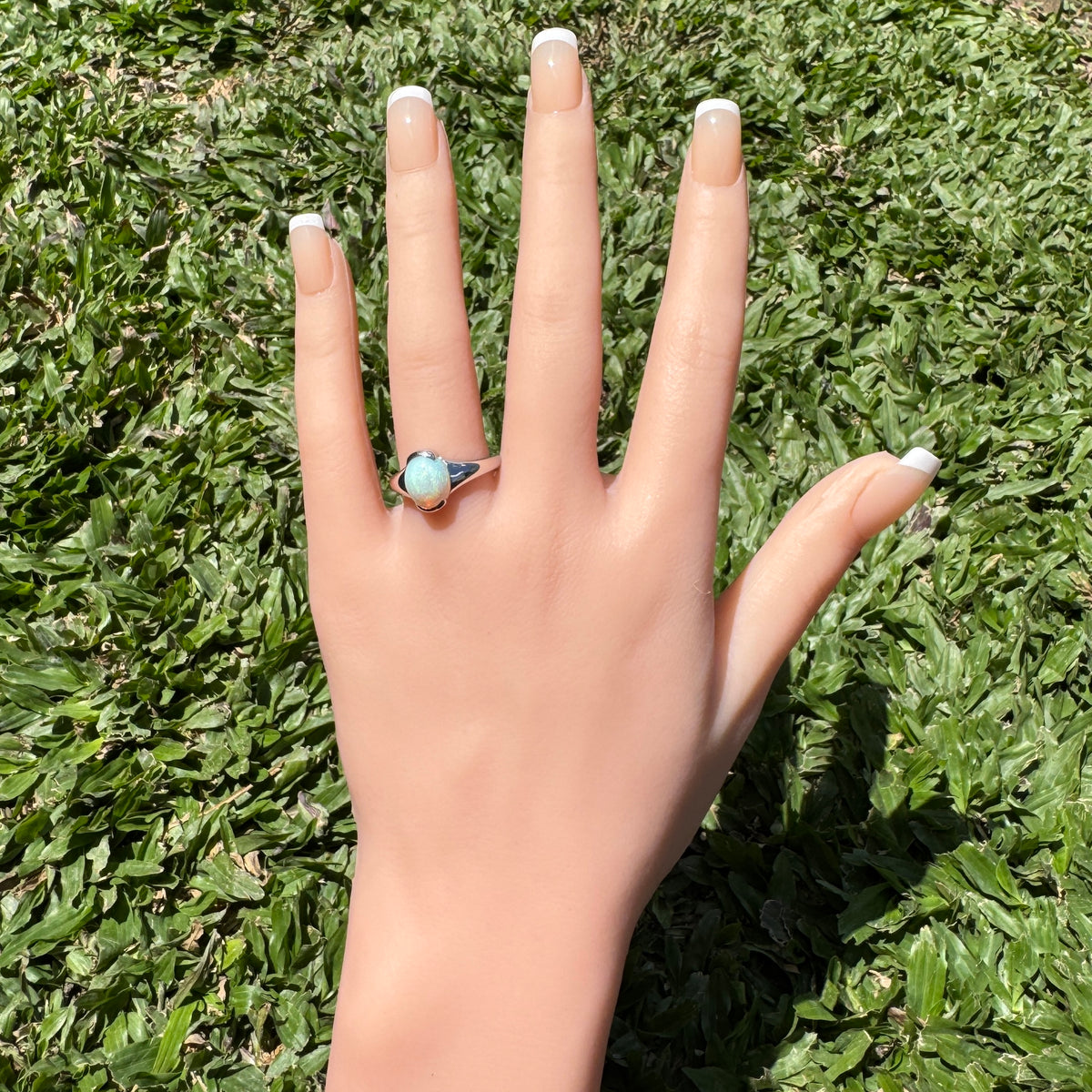 2.4ct Coober Pedy Opal Ring ~ 'Yorke Peninsula Spectrum' | 925 Sterling Silver | Solid Australian Opal