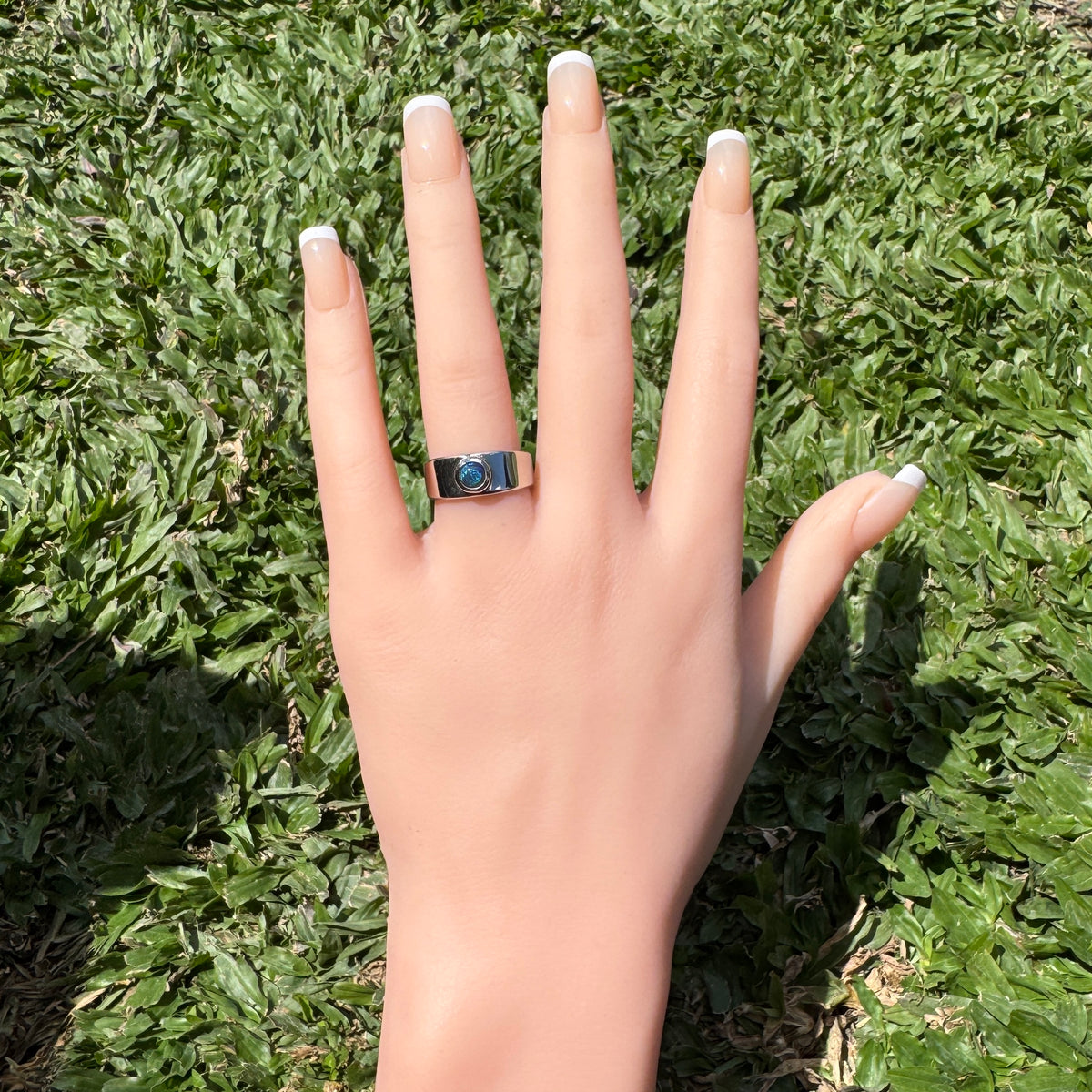 Lightning Ridge Opal Ring ~'Bass Straight Midnight' | 925 Sterling Silver | Solid Australian Opal