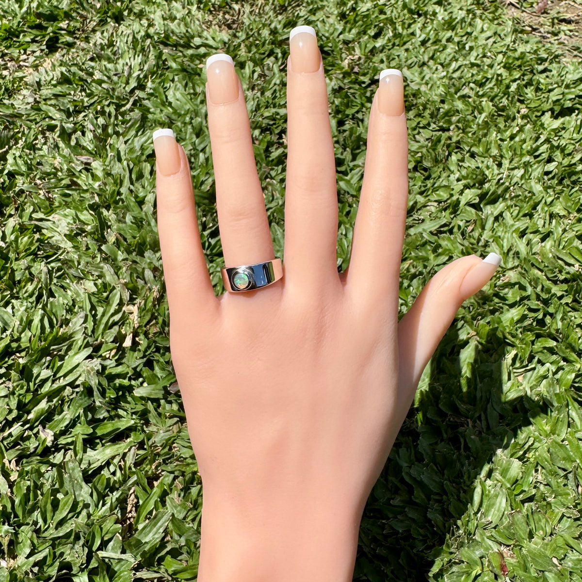 0.3ct Lightning Ridge Opal Ring ~ 'Jervis Deep' | 925 Sterling Silver | Solid Australian Opal