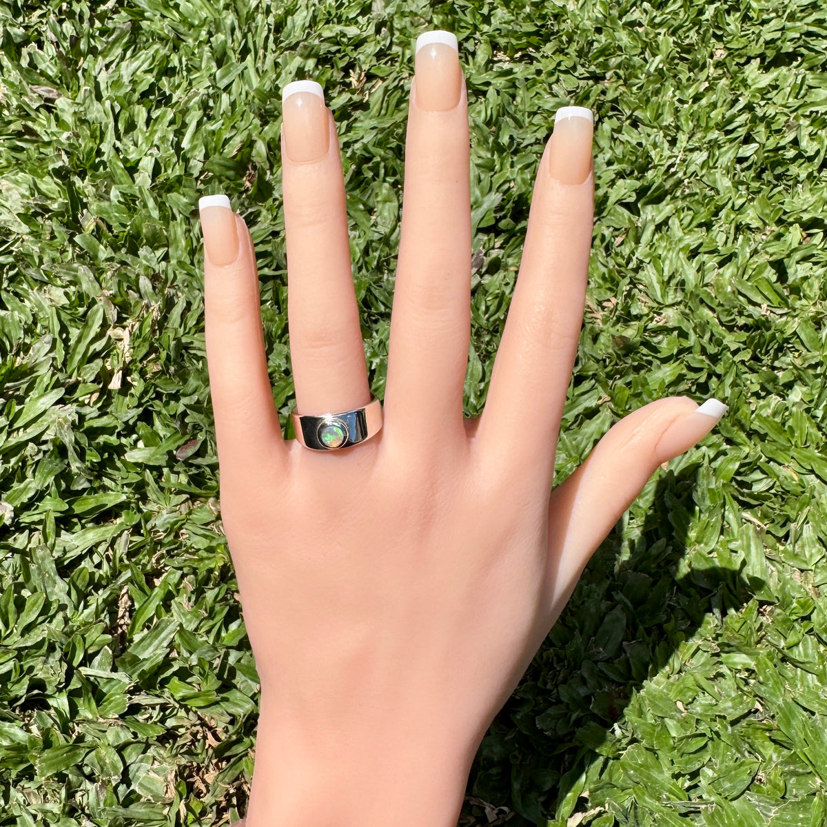 0.3ct Lightning Ridge Opal Ring ~ 'Jervis Deep' | 925 Sterling Silver | Solid Australian Opal