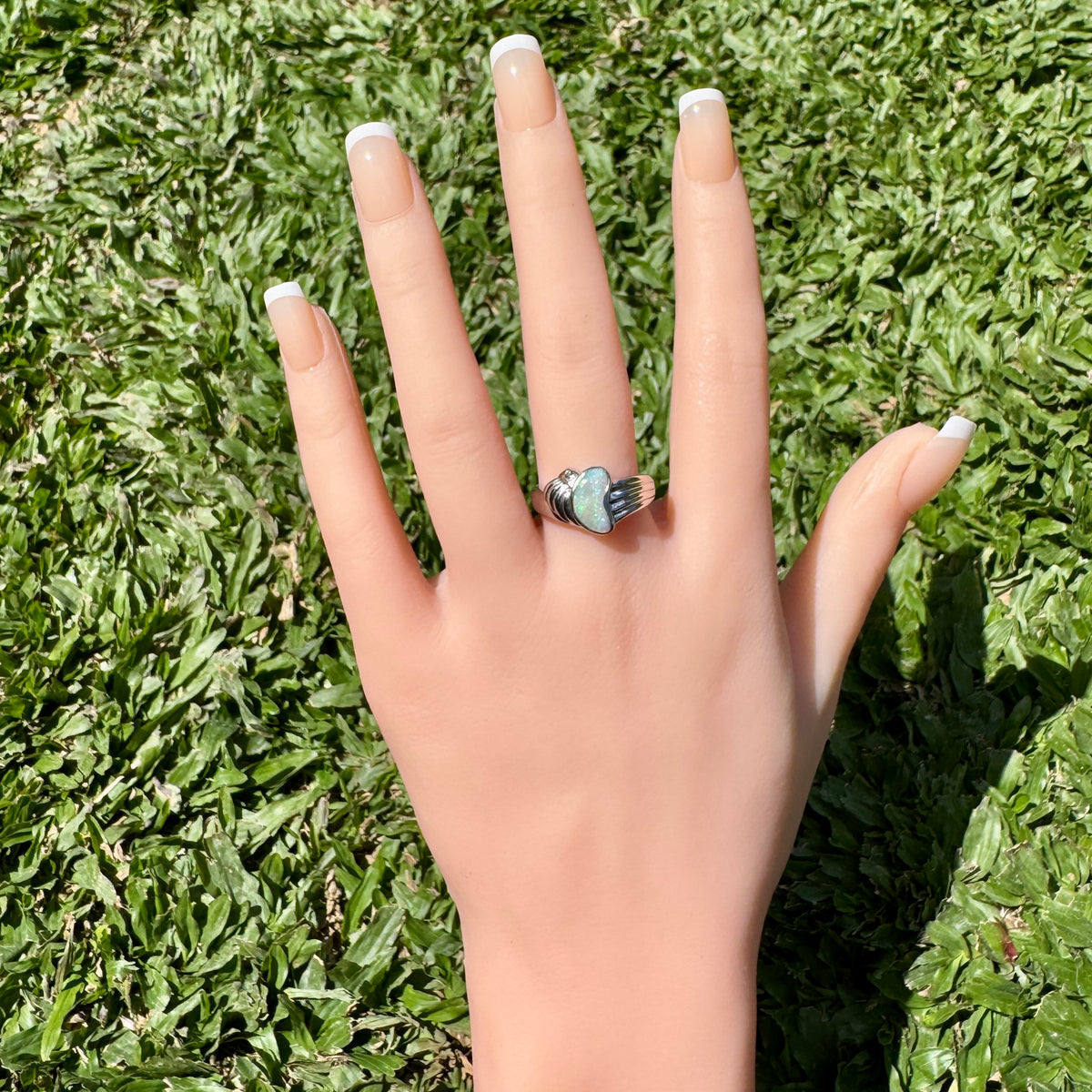 1ct Coober Pedy Opal Ring ~ 'Katoomba Colour' | 925 Sterling Silver | Solid Australian Opal