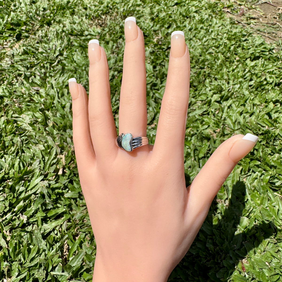 1ct Coober Pedy Opal Ring ~ 'Katoomba Colour' | 925 Sterling Silver | Solid Australian Opal