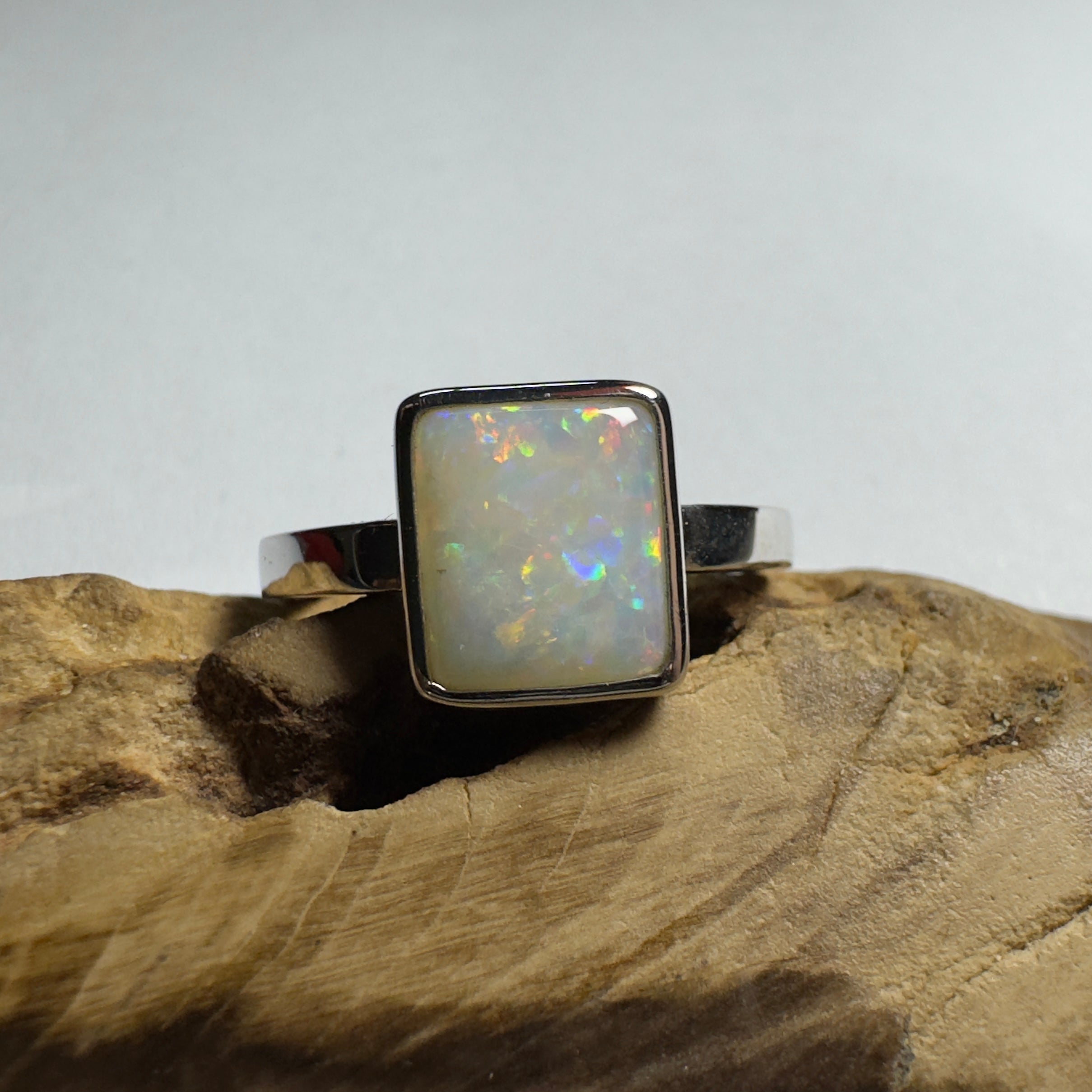 1.7ct Coober Pedy Opal Ring ~ 'Purnululu Prism' | 925 Sterling Silver | Solid Australian Opal