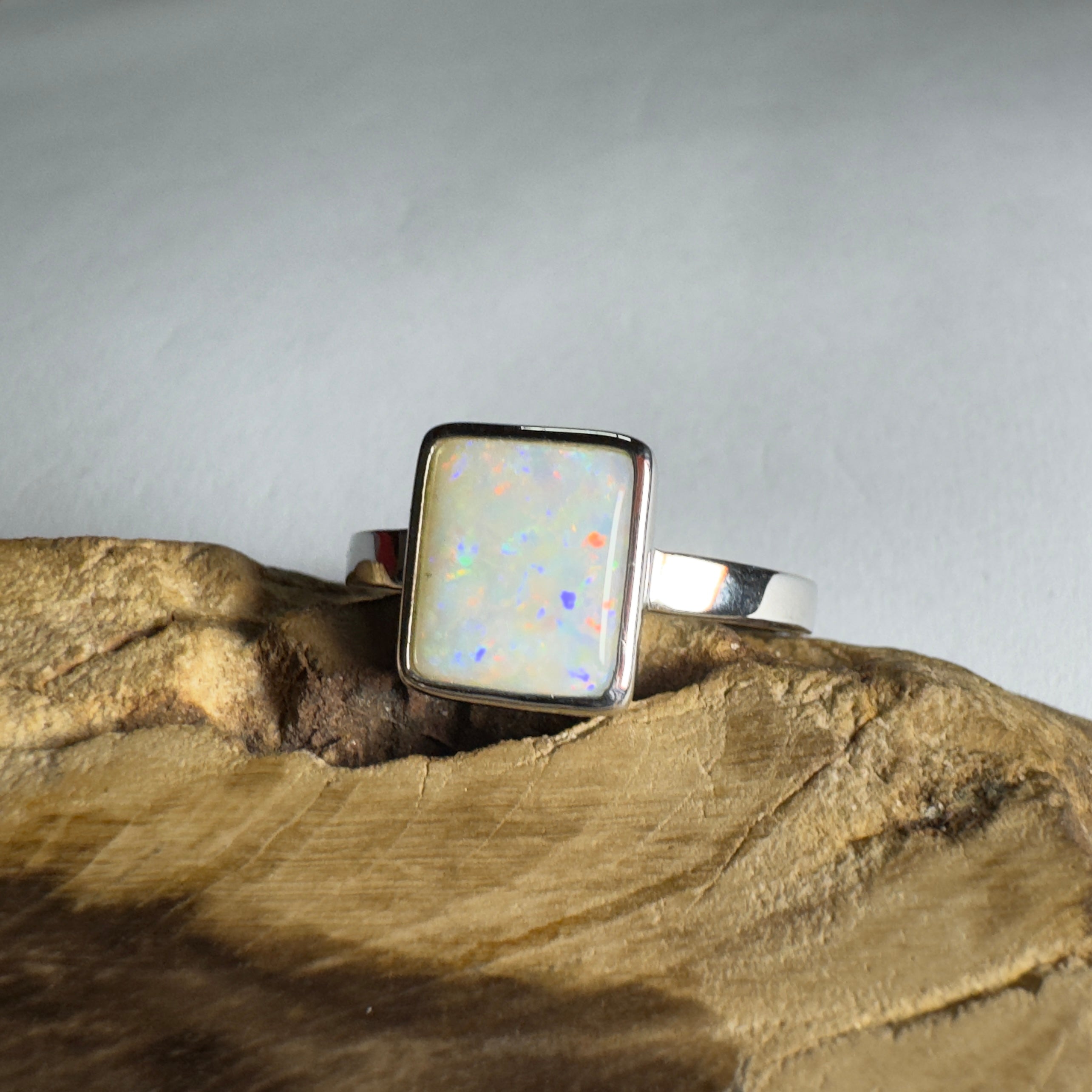 1.7ct Coober Pedy Opal Ring ~ 'Purnululu Prism' | 925 Sterling Silver | Solid Australian Opal