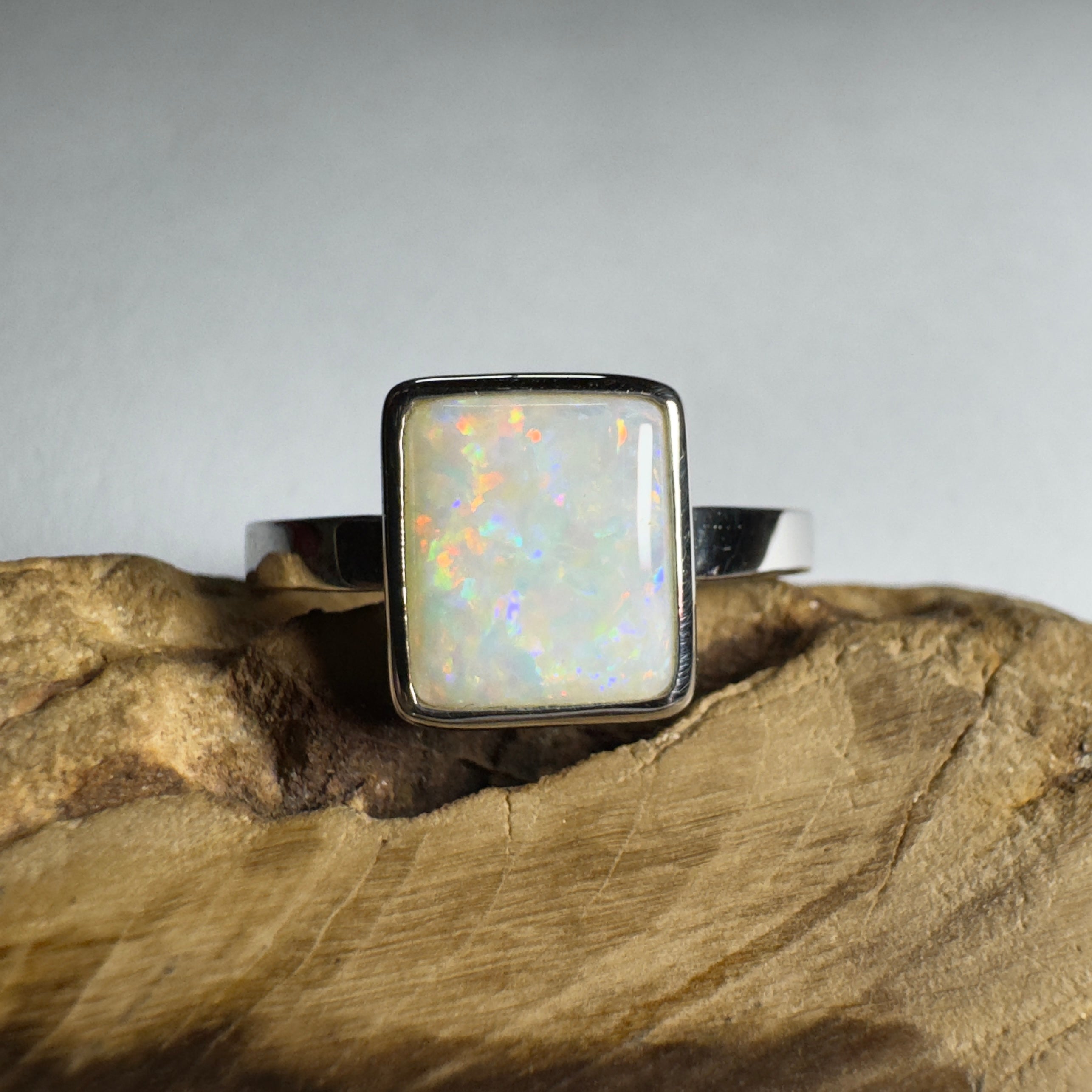1.7ct Coober Pedy Opal Ring ~ 'Purnululu Prism' | 925 Sterling Silver | Solid Australian Opal