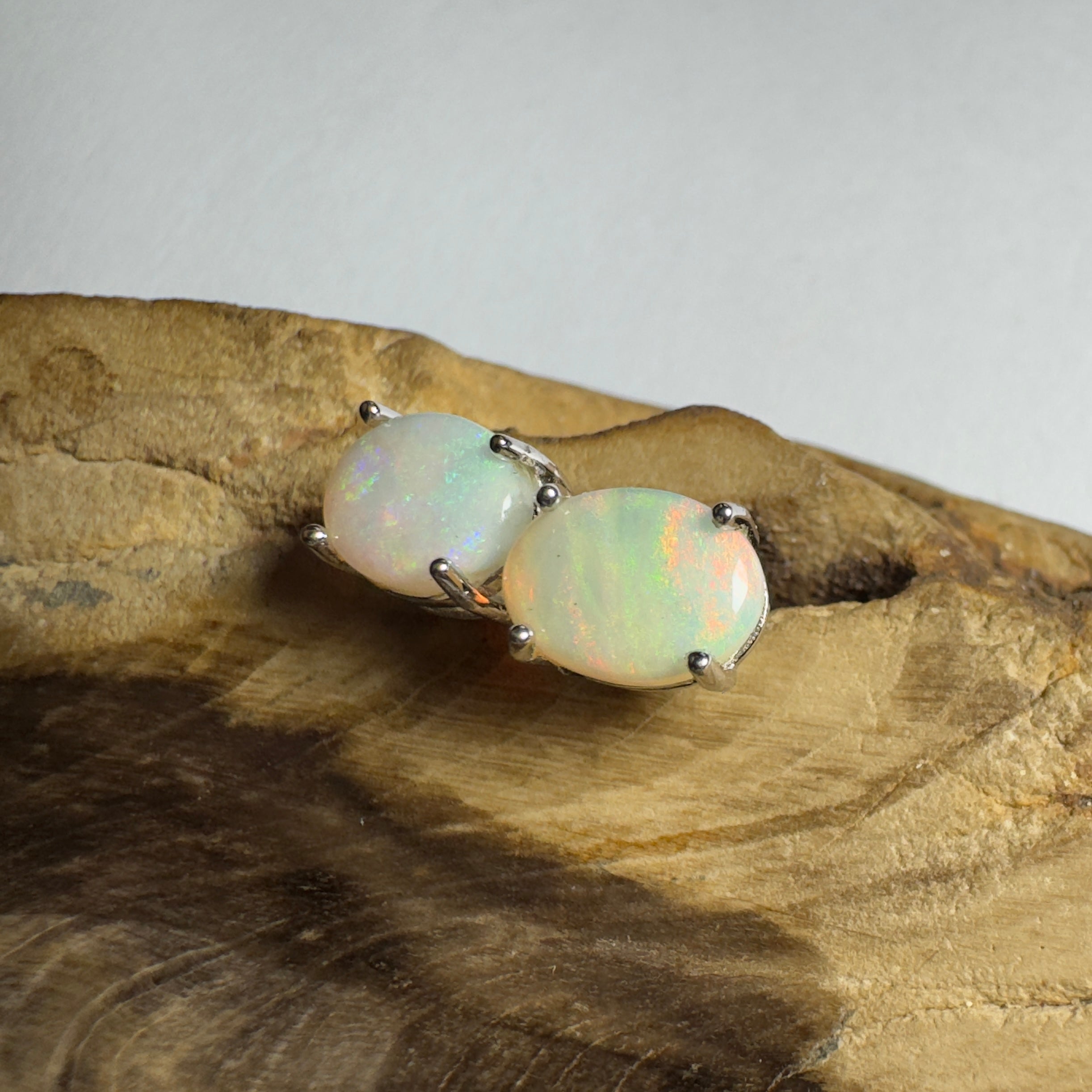 Port Phillip Pulse ~ 1.8ct Coober Pedy Opal Sterling Silver Earrings