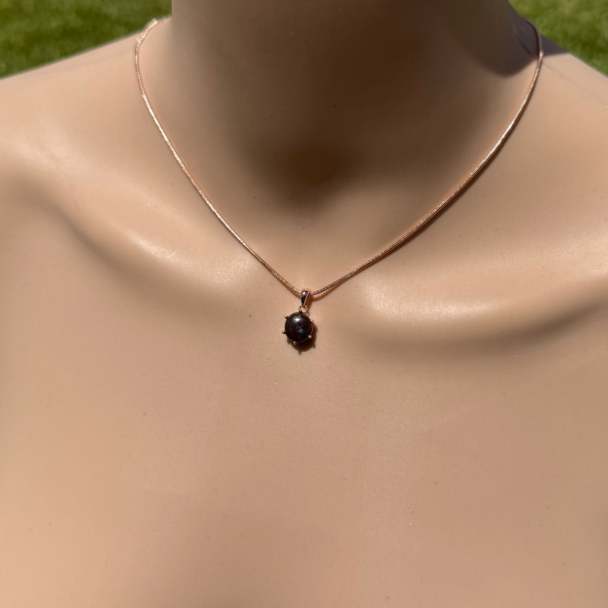 1.6ct Queensland Opal Pendant Necklace ~ 'Coffs Coast Green' | Rose Gold Coated 925 Sterling Silver | Solid Australian Opal