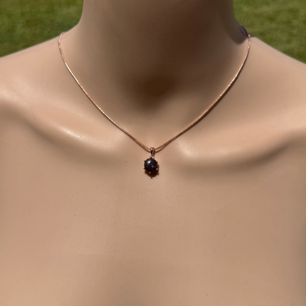 1.6ct Queensland Opal Pendant Necklace ~ 'Coffs Coast Green' | Rose Gold Coated 925 Sterling Silver | Solid Australian Opal