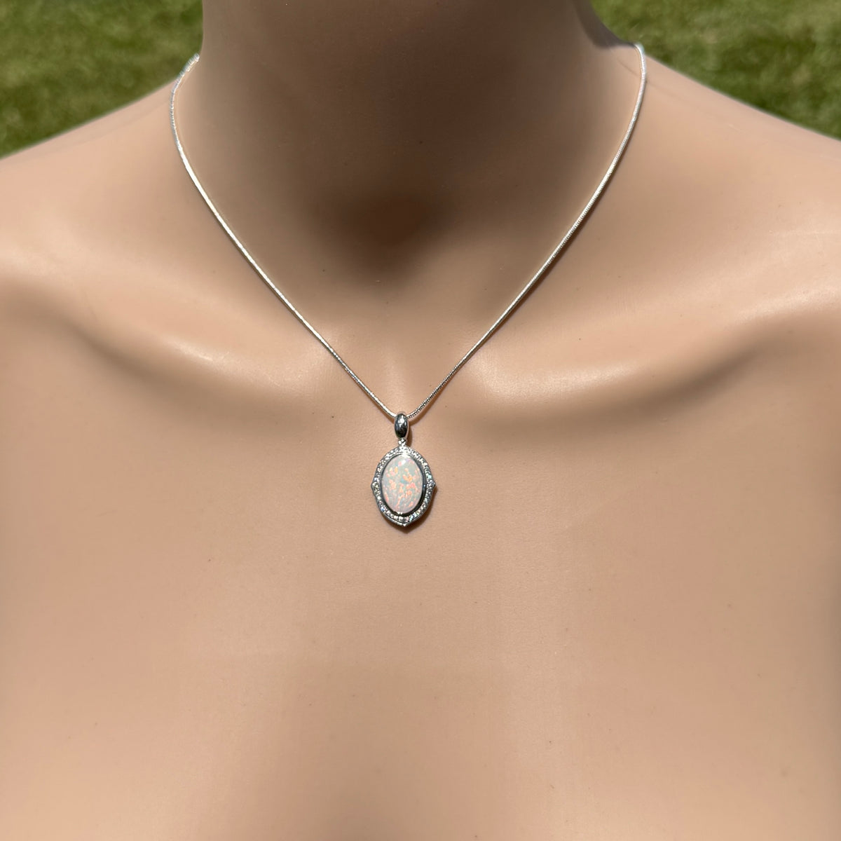 2.2ct Coober Pedy Opal Pendant Necklace ~ 'Lorne Coast Glow' | 925 Sterling Silver | Solid Australian Opal