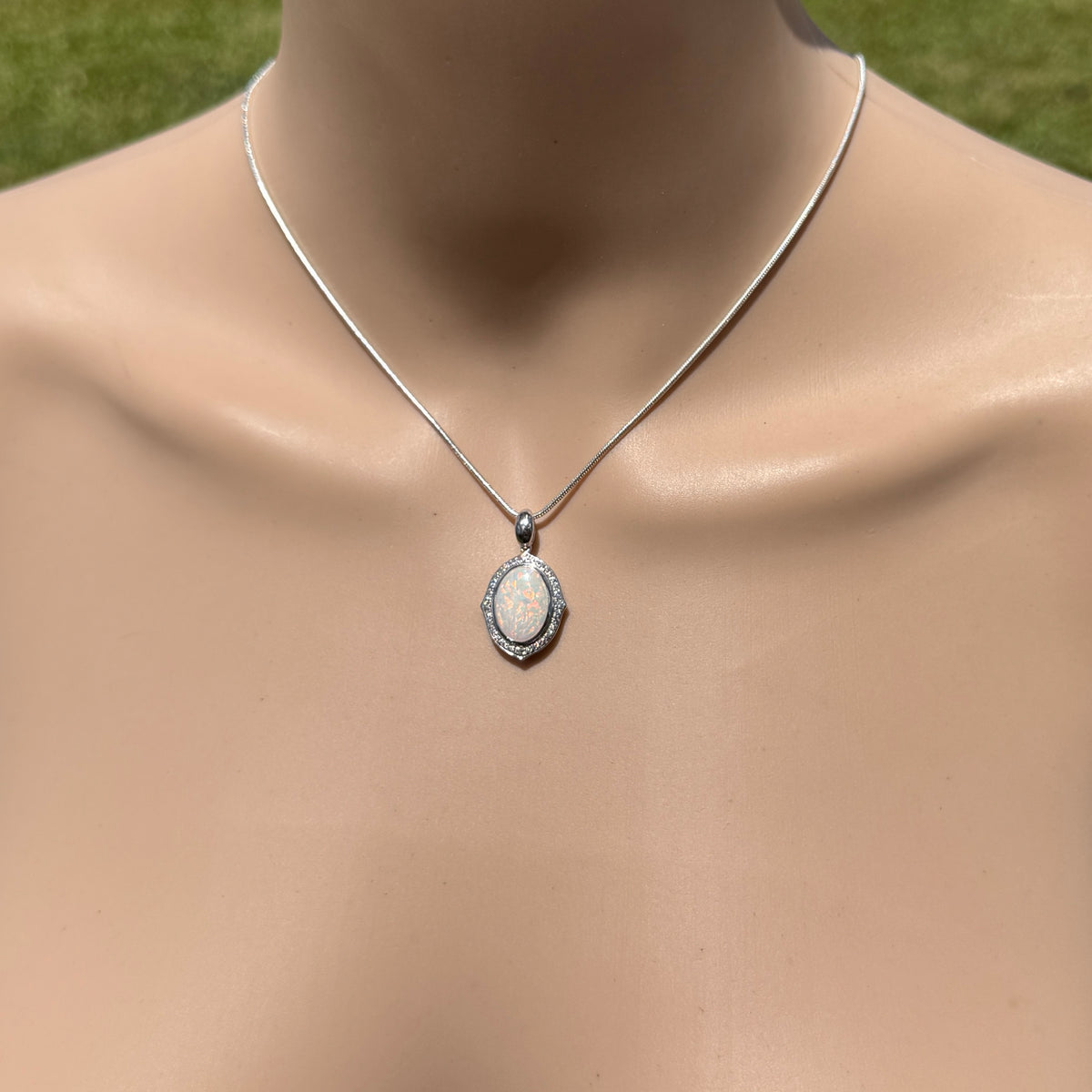 2.2ct Coober Pedy Opal Pendant Necklace ~ 'Lorne Coast Glow' | 925 Sterling Silver | Solid Australian Opal
