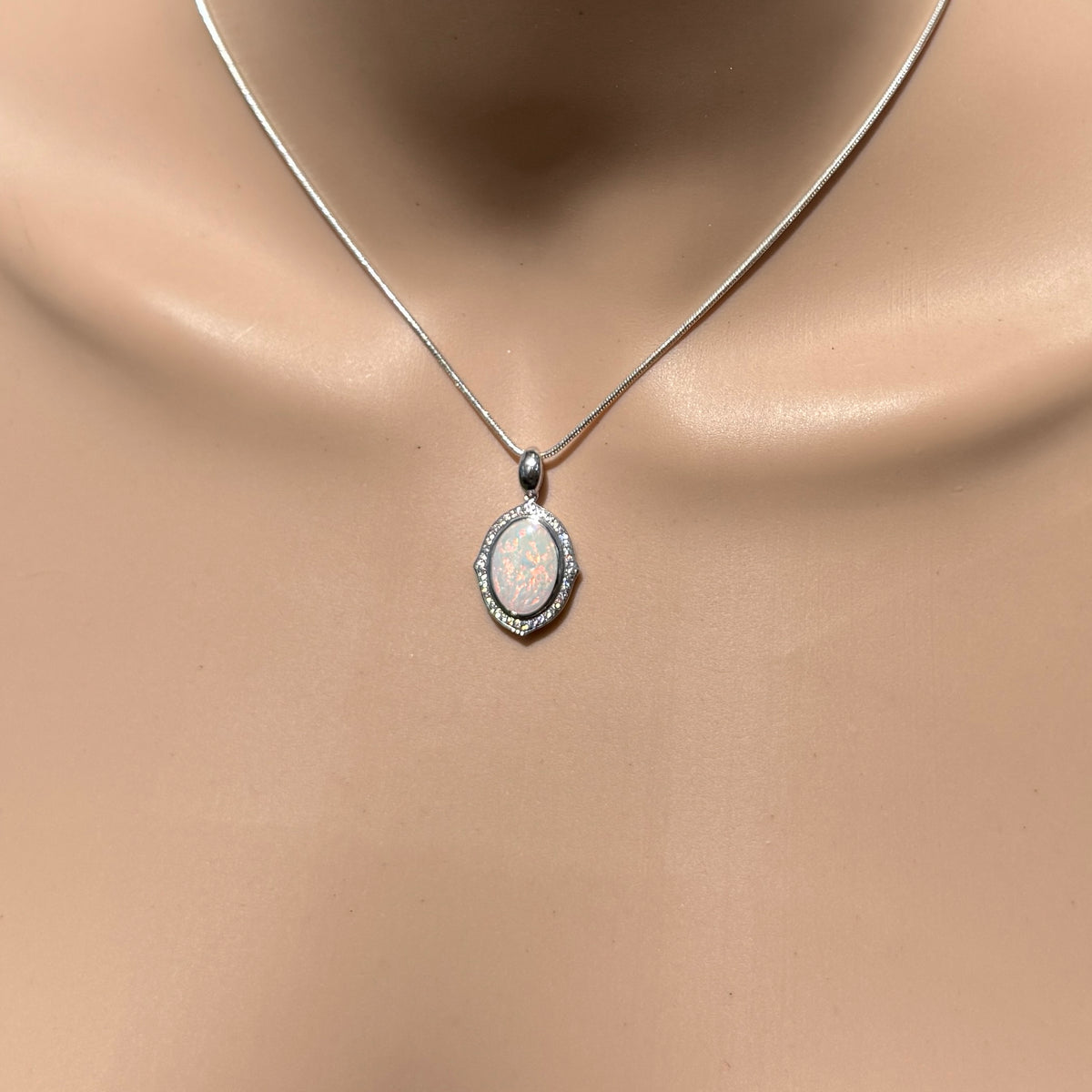 2.2ct Coober Pedy Opal Pendant Necklace ~ 'Lorne Coast Glow' | 925 Sterling Silver | Solid Australian Opal