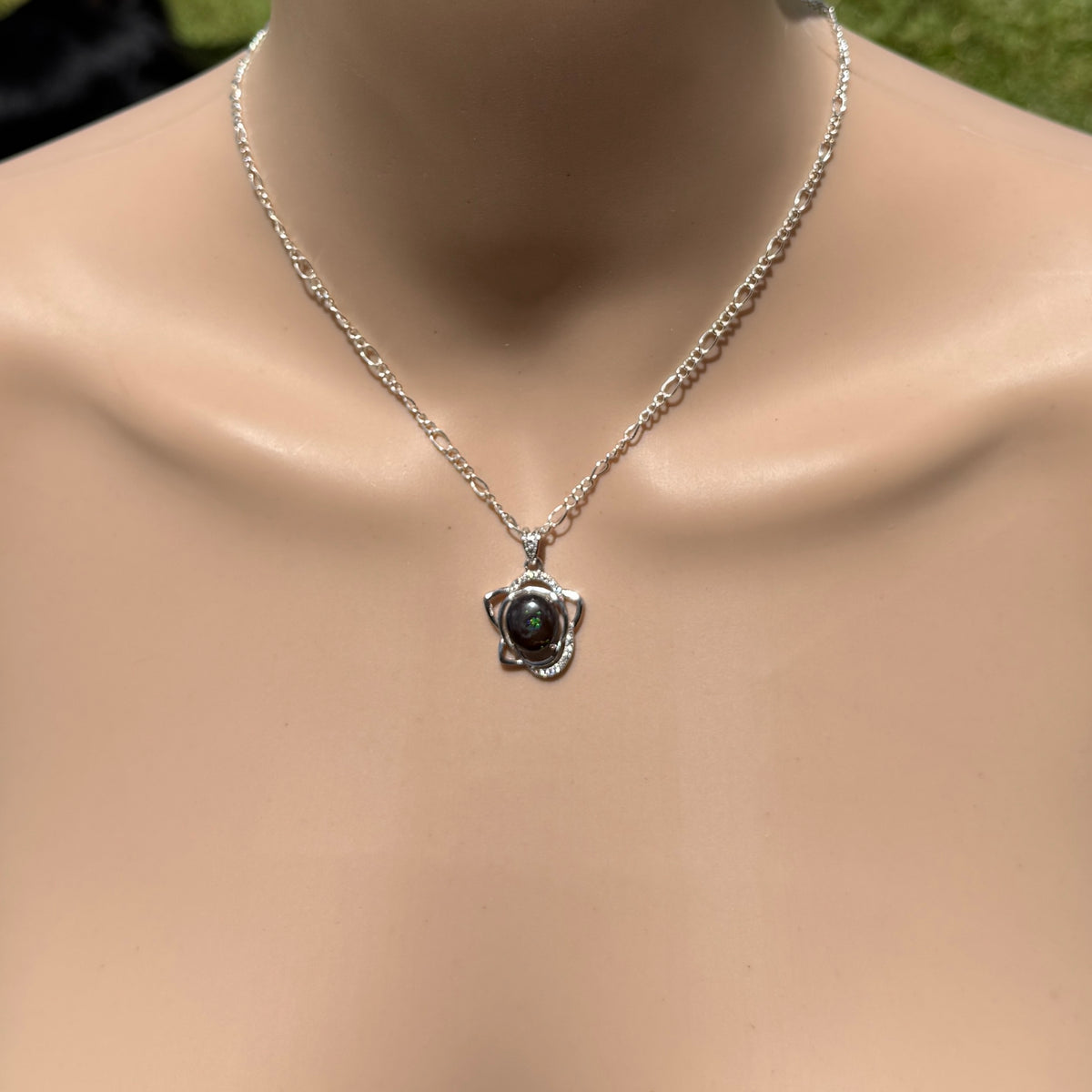 1.8ct Queensland Opal Pendant Necklace ~ 'Cape Otway Fire' | 925 Sterling Silver | Solid Australian Opal