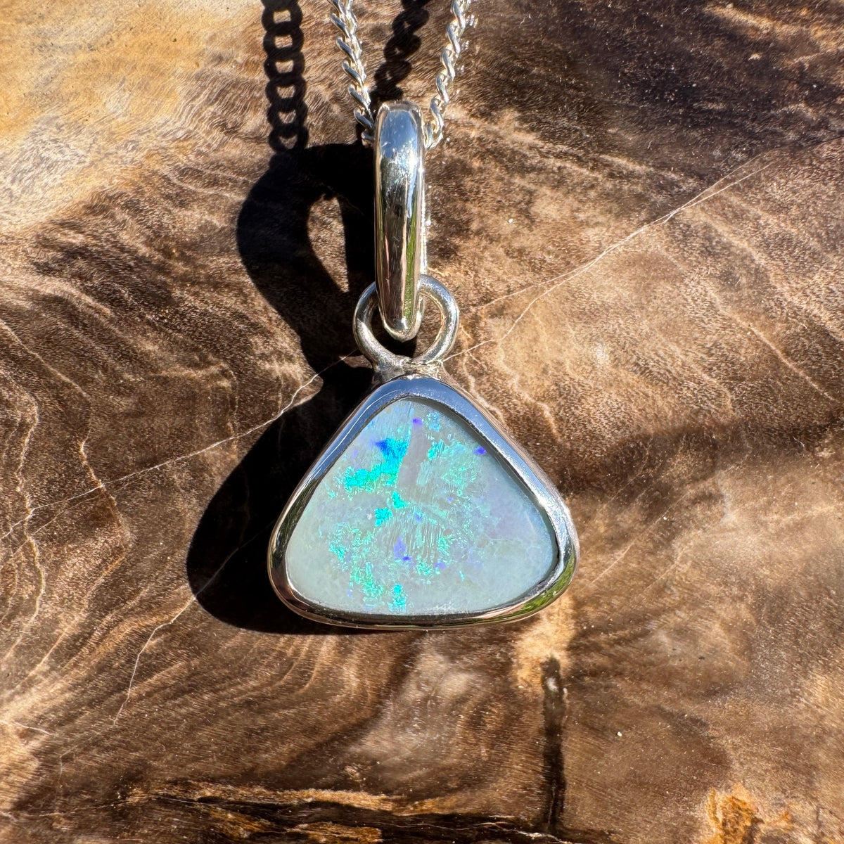 2.3ct Lightning Ridge Opal Pendant Necklace ~ 'Bingil Bay Teal' | 925 Sterling Silver | Solid Australian Opal