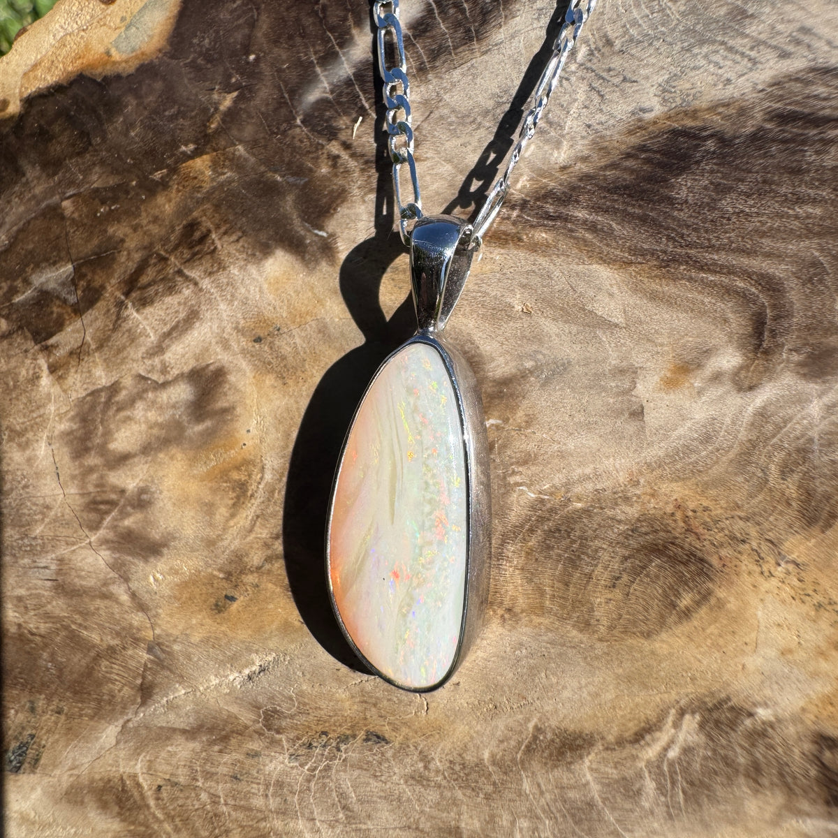 4.2ct Coober Pedy Opal Pendant Necklace ~ 'Painted Cliffs Palette' | 925 Sterling Silver | Solid Australian Opal