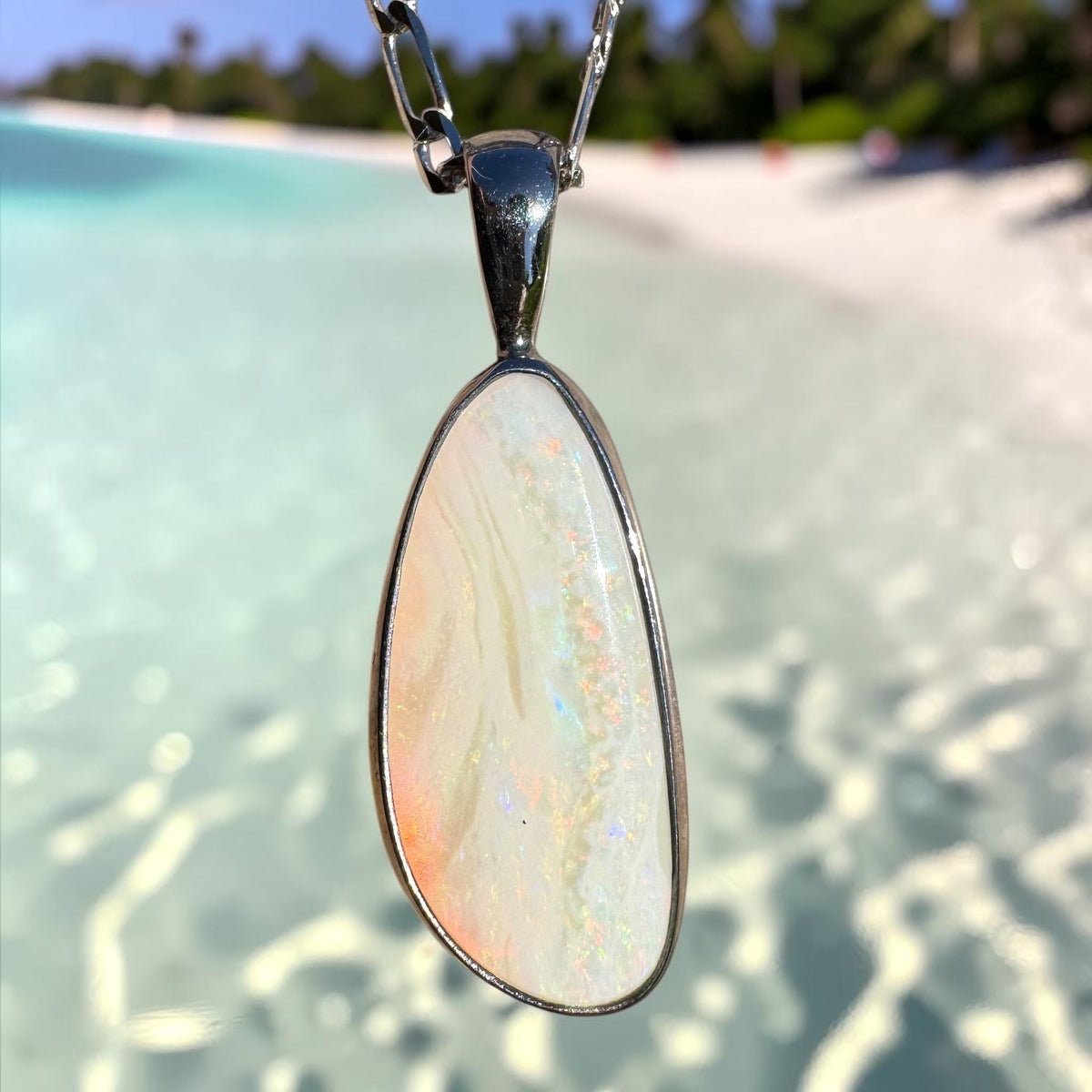 4.2ct Coober Pedy Opal Pendant Necklace ~ 'Painted Cliffs Palette' | 925 Sterling Silver | Solid Australian Opal