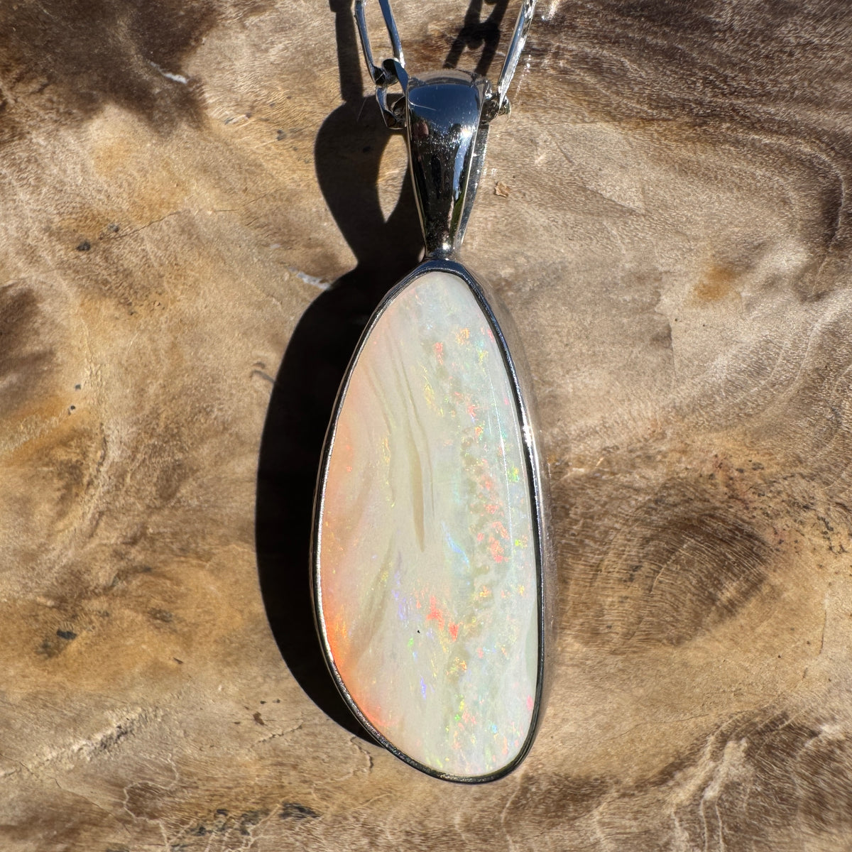 4.2ct Coober Pedy Opal Pendant Necklace ~ 'Painted Cliffs Palette' | 925 Sterling Silver | Solid Australian Opal