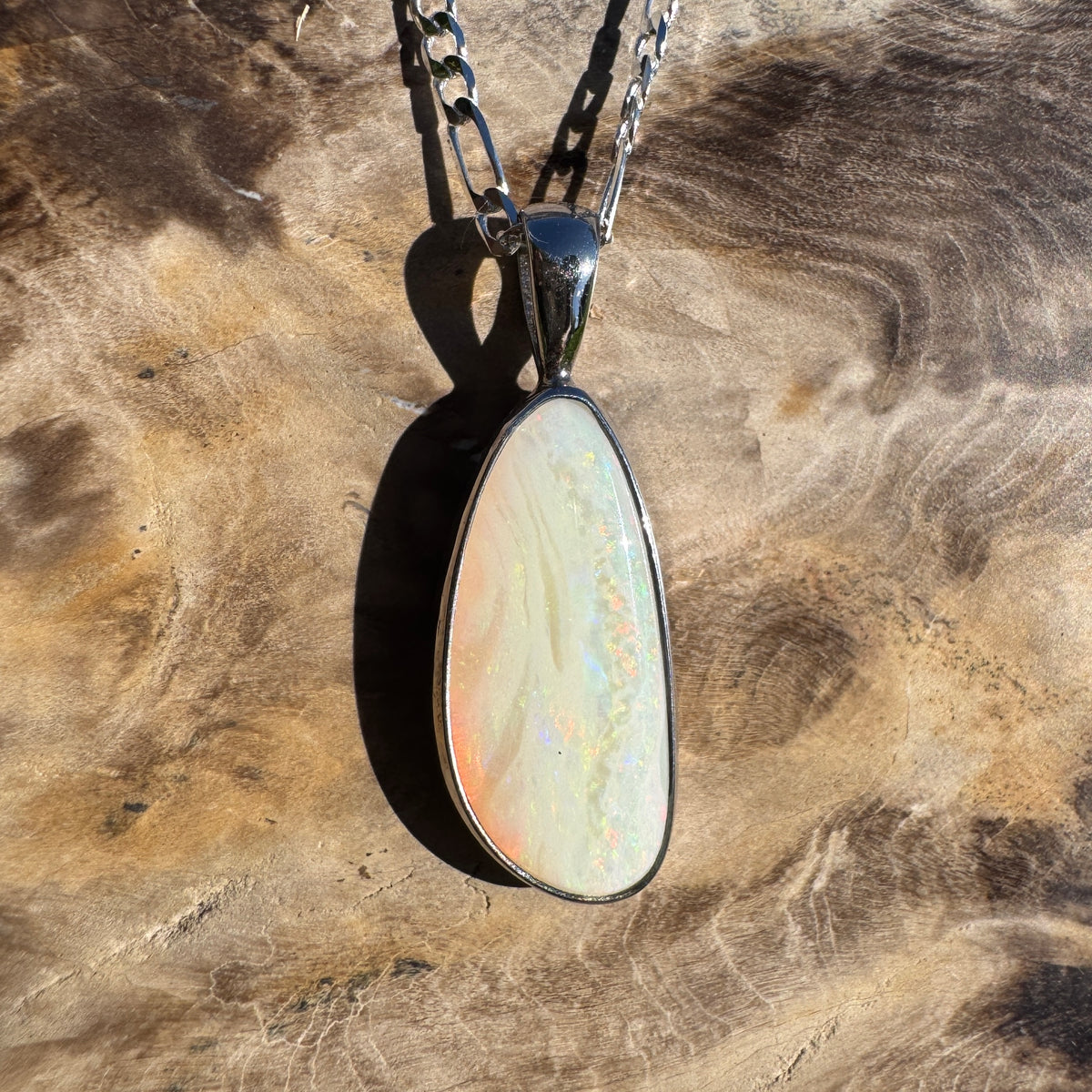 4.2ct Coober Pedy Opal Pendant Necklace ~ 'Painted Cliffs Palette' | 925 Sterling Silver | Solid Australian Opal