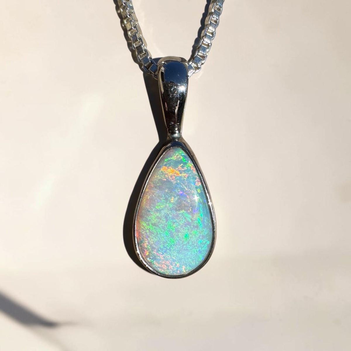 1ct Lightning Ridge Opal Pendant Necklace ~ 'Coolangatta Carnival' | 925 Sterling Silver | Solid Australian Opal