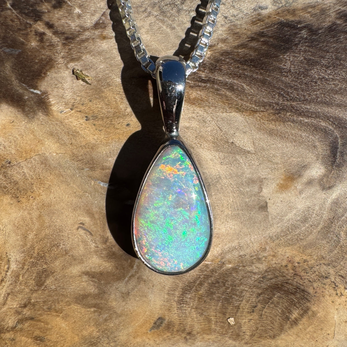 1ct Lightning Ridge Opal Pendant Necklace ~ 'Coolangatta Carnival' | 925 Sterling Silver | Solid Australian Opal