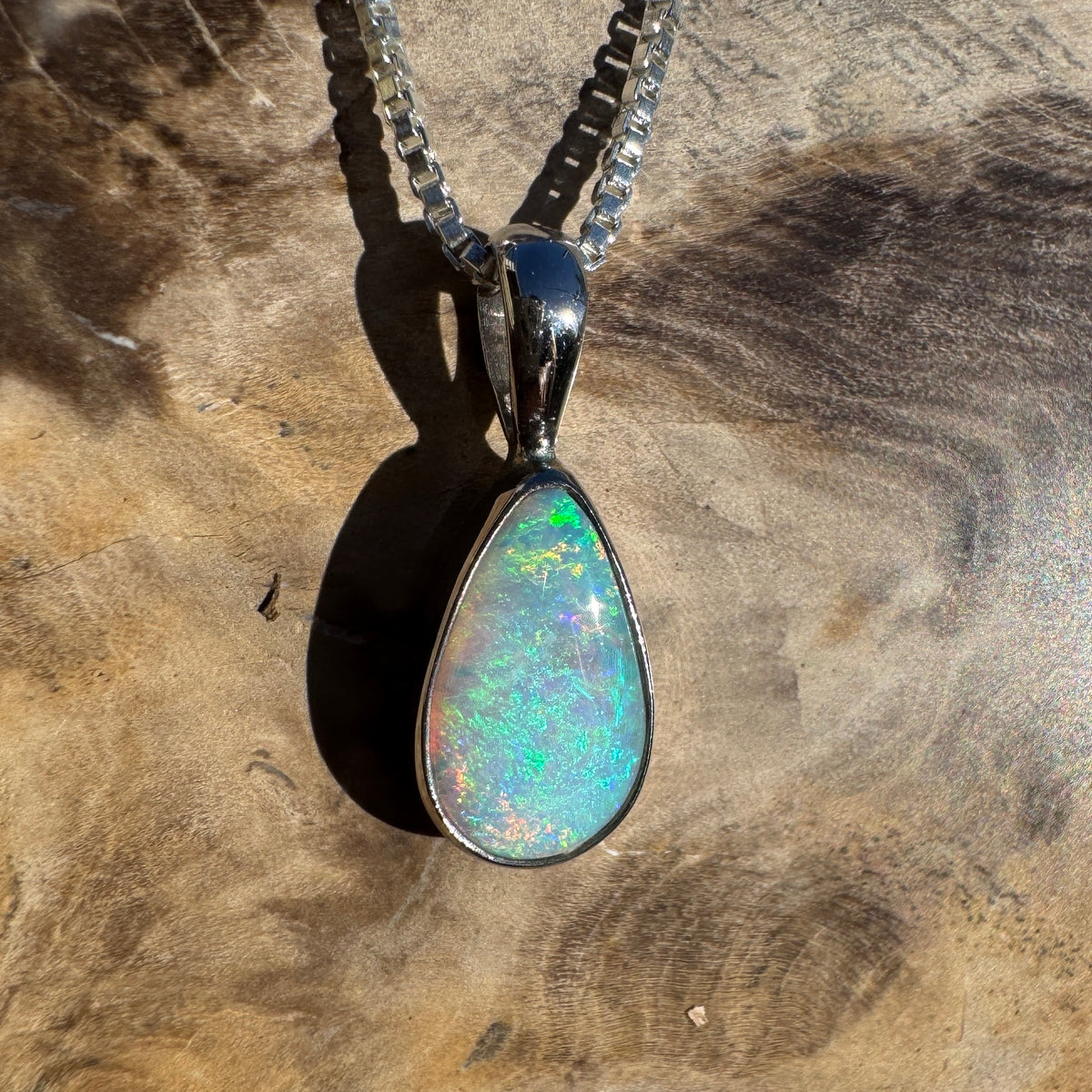 1ct Lightning Ridge Opal Pendant Necklace ~ 'Coolangatta Carnival' | 925 Sterling Silver | Solid Australian Opal