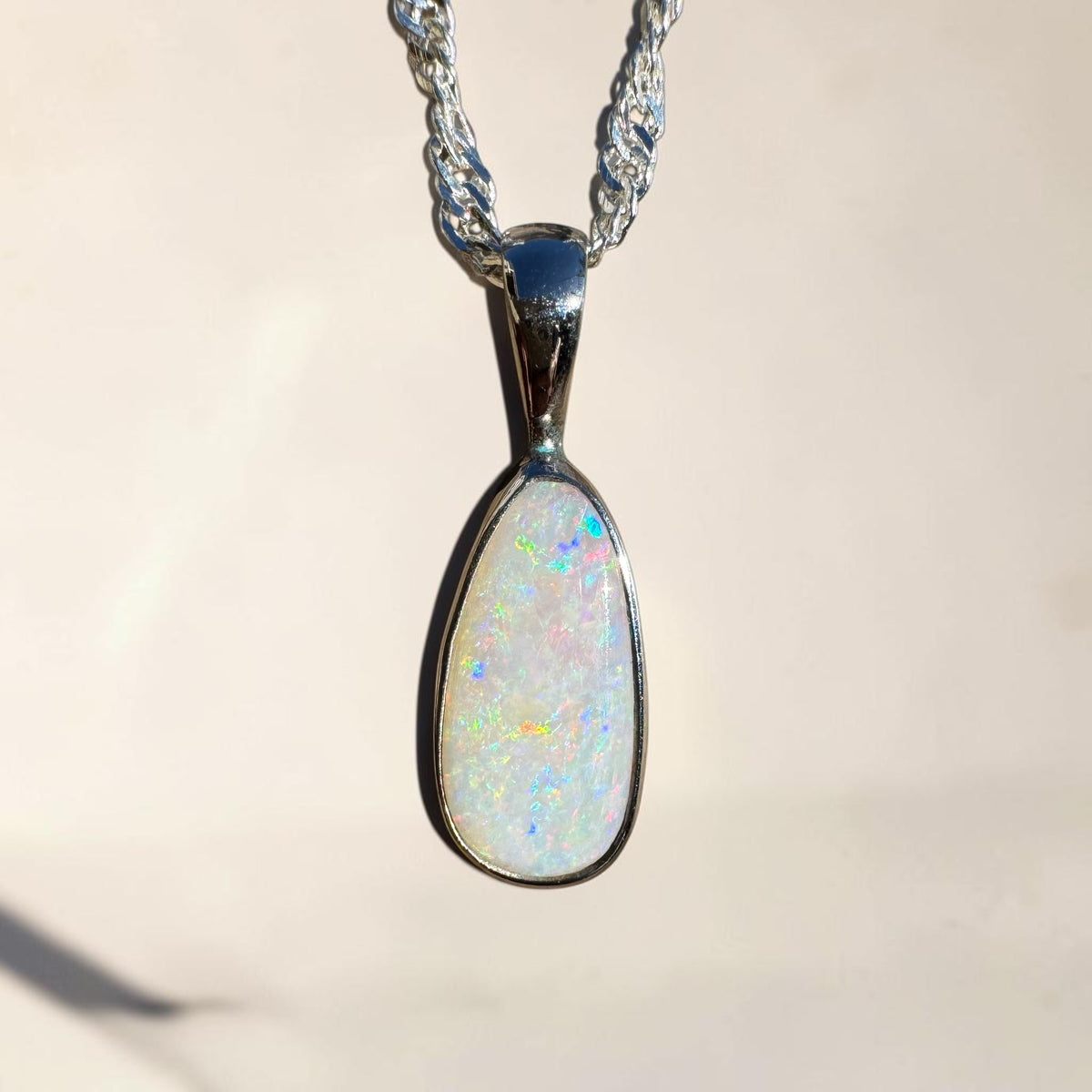 1.3ct Coober Pedy Opal Pendant Necklace ~ 'Edith Falls Mosaic' | 925 Sterling Silver | Solid Australian Opal