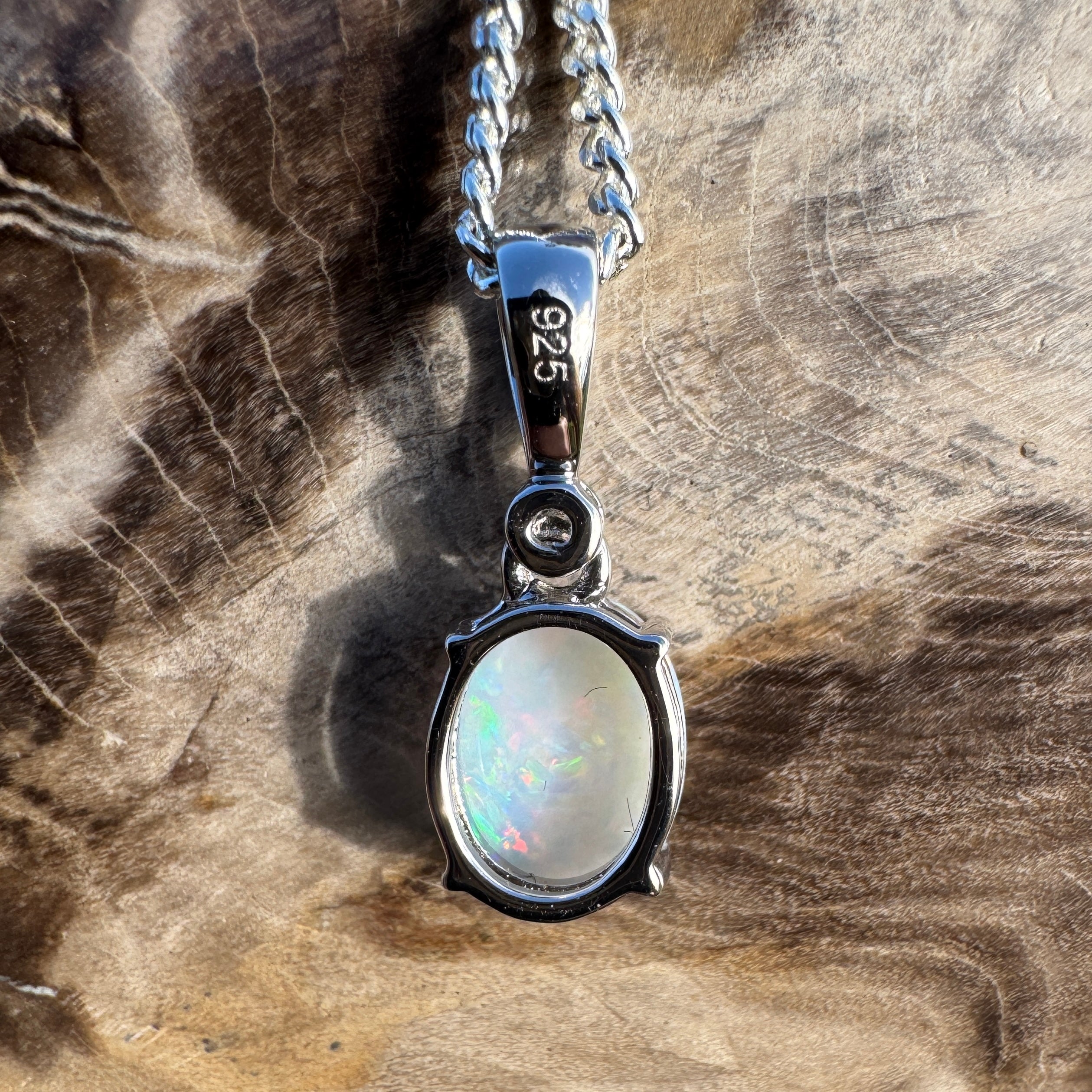 1.2ct Coober Pedy Opal Pendant Necklace ~ 'Marree Mirage' | 925 Sterling Silver | Solid Australian Opal