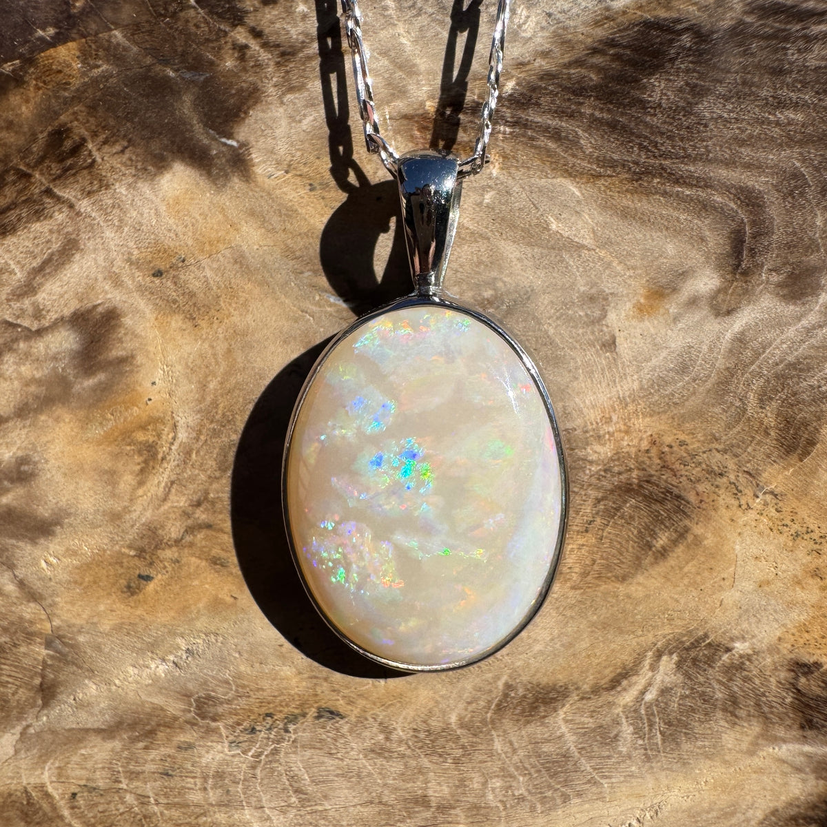 7.5ct Lightning Ridge Opal Pendant Necklace ~ 'Minyon Falls Dawnbreak' | 925 Sterling Silver | Solid Australian Opal