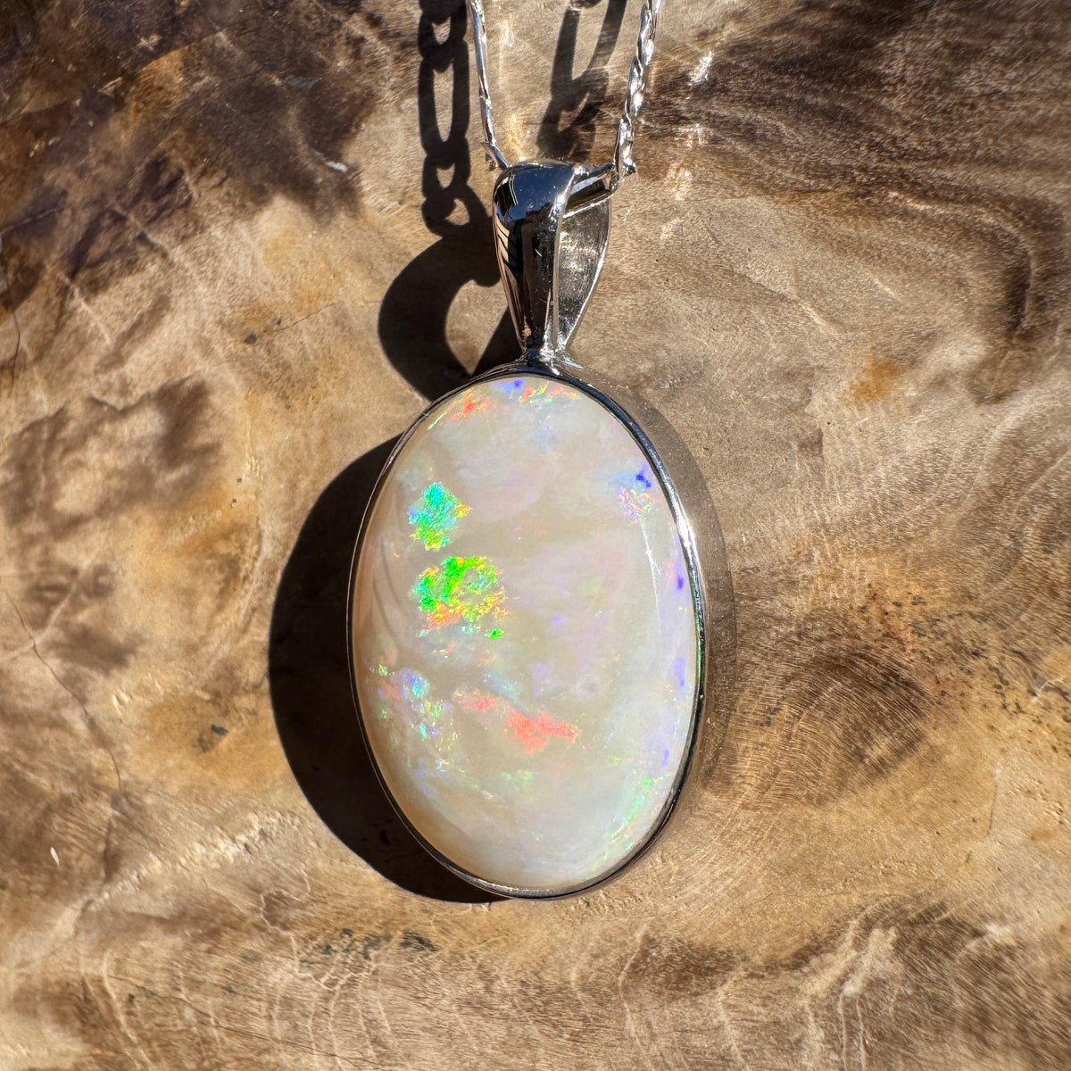 7.5ct Lightning Ridge Opal Pendant Necklace ~ 'Minyon Falls Dawnbreak' | 925 Sterling Silver | Solid Australian Opal