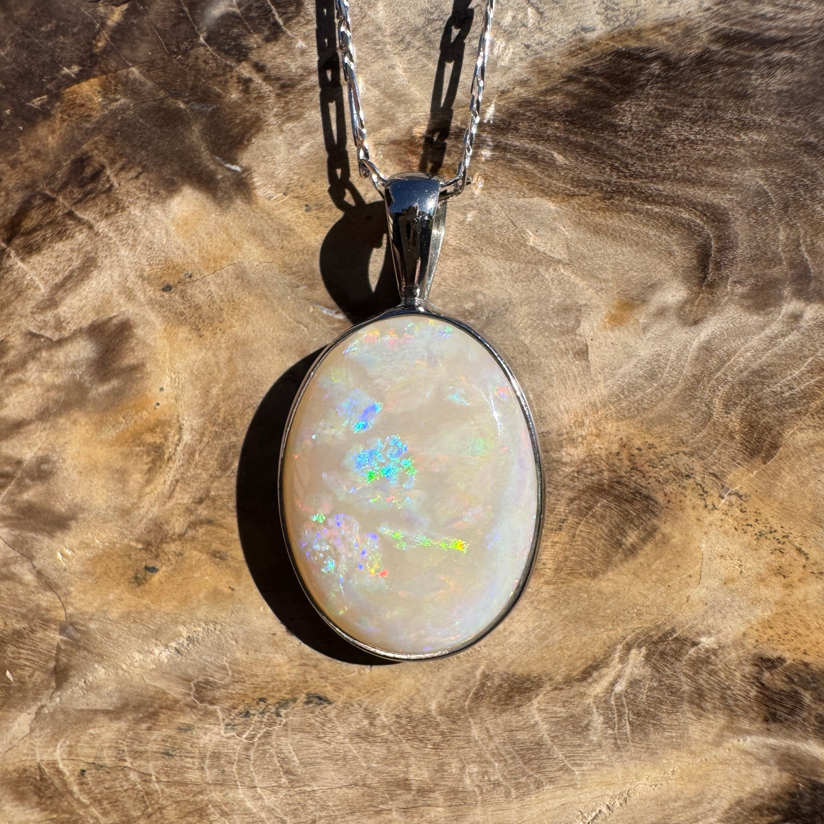 7.5ct Lightning Ridge Opal Pendant Necklace ~ 'Minyon Falls Dawnbreak' | 925 Sterling Silver | Solid Australian Opal