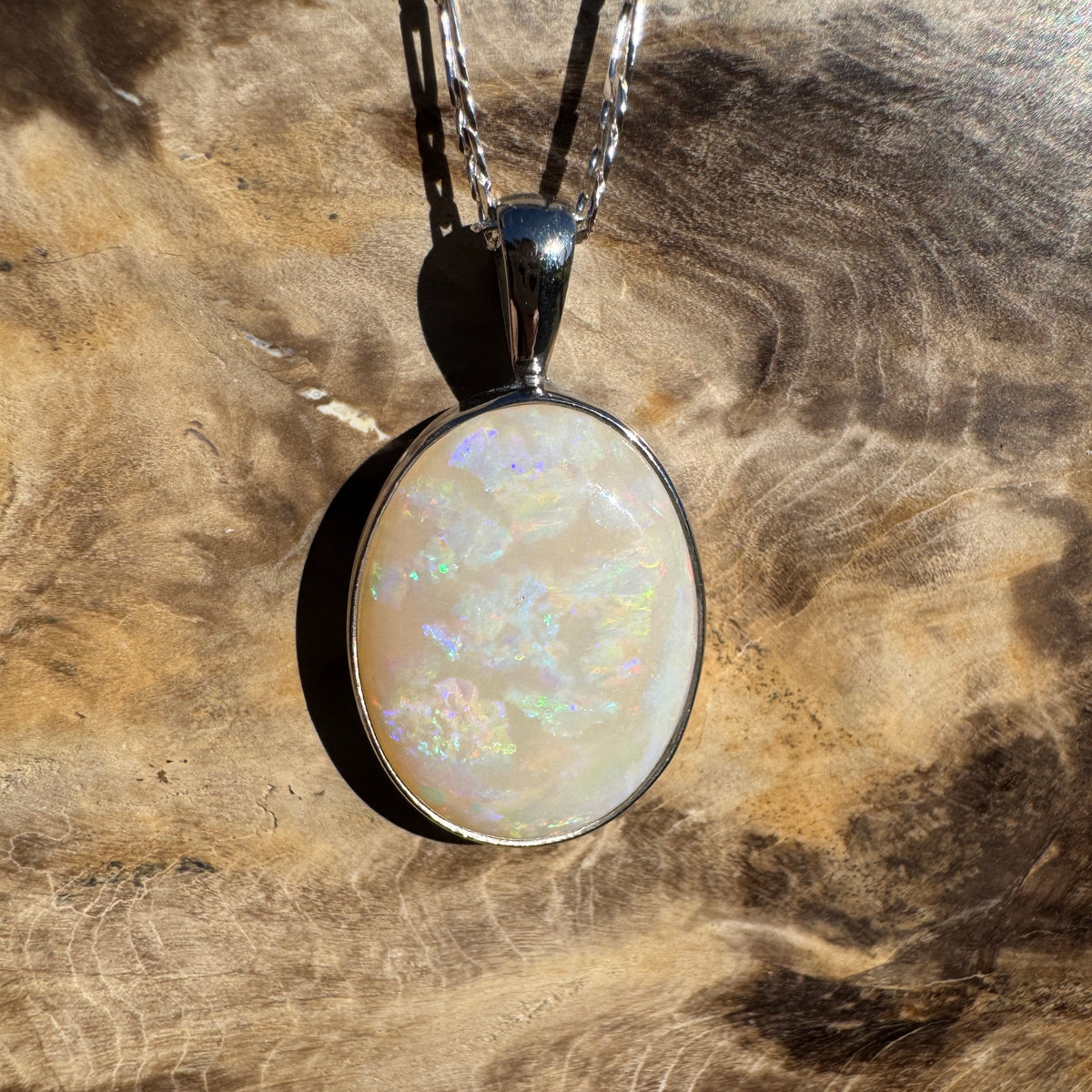 7.5ct Lightning Ridge Opal Pendant Necklace ~ 'Minyon Falls Dawnbreak' | 925 Sterling Silver | Solid Australian Opal