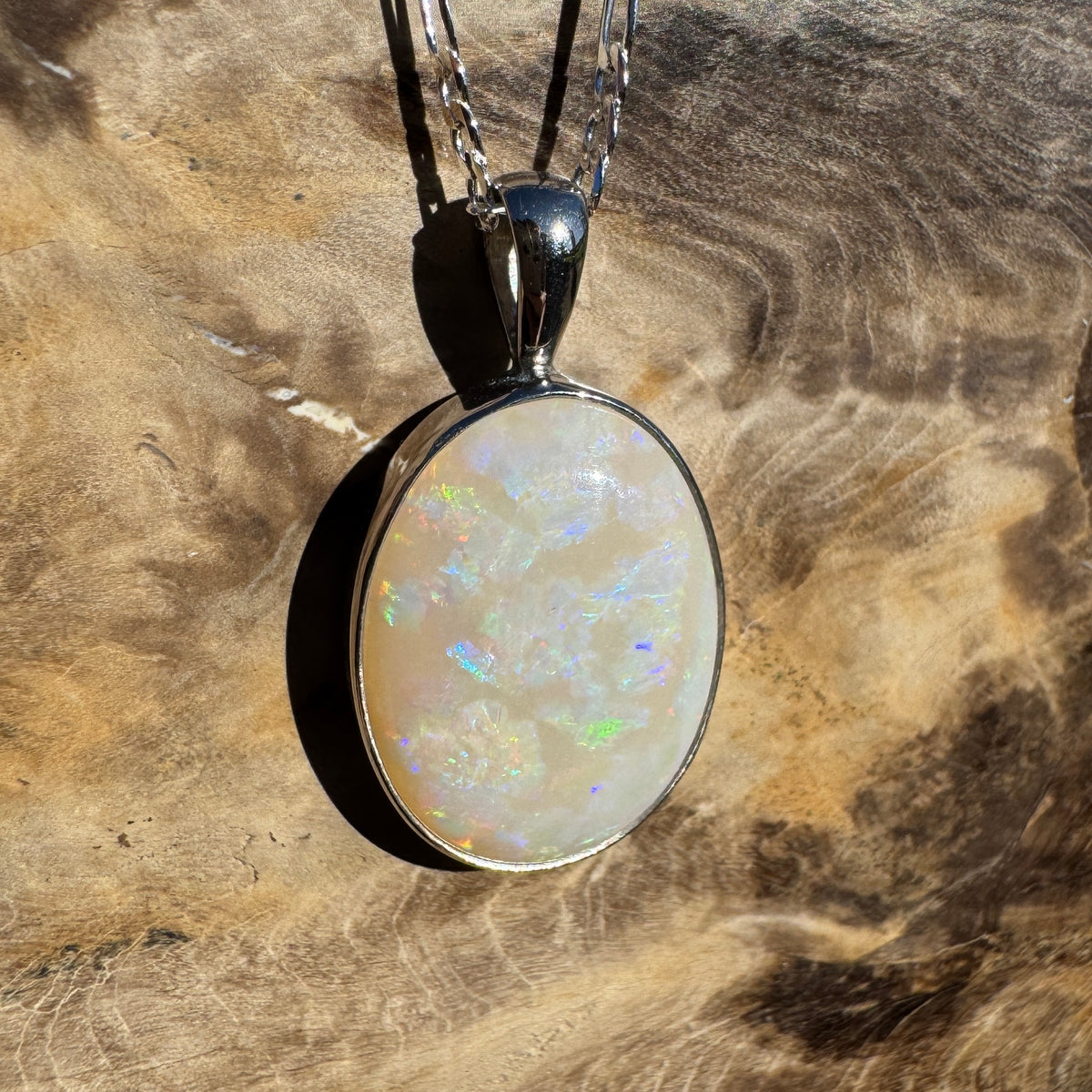 7.5ct Lightning Ridge Opal Pendant Necklace ~ 'Minyon Falls Dawnbreak' | 925 Sterling Silver | Solid Australian Opal