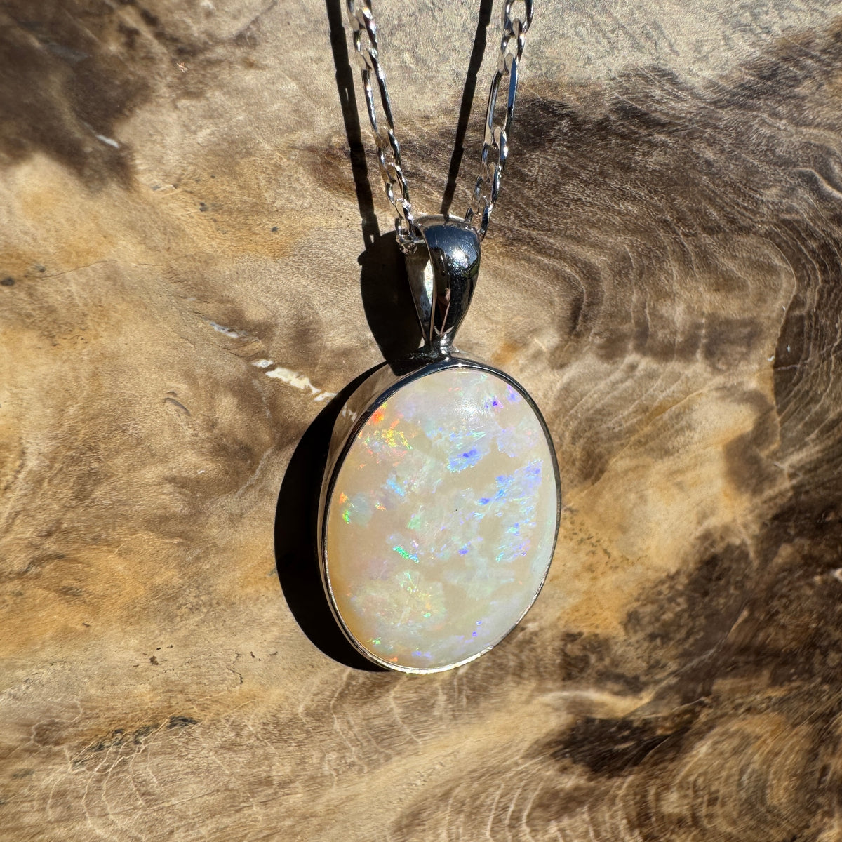 7.5ct Lightning Ridge Opal Pendant Necklace ~ 'Minyon Falls Dawnbreak' | 925 Sterling Silver | Solid Australian Opal