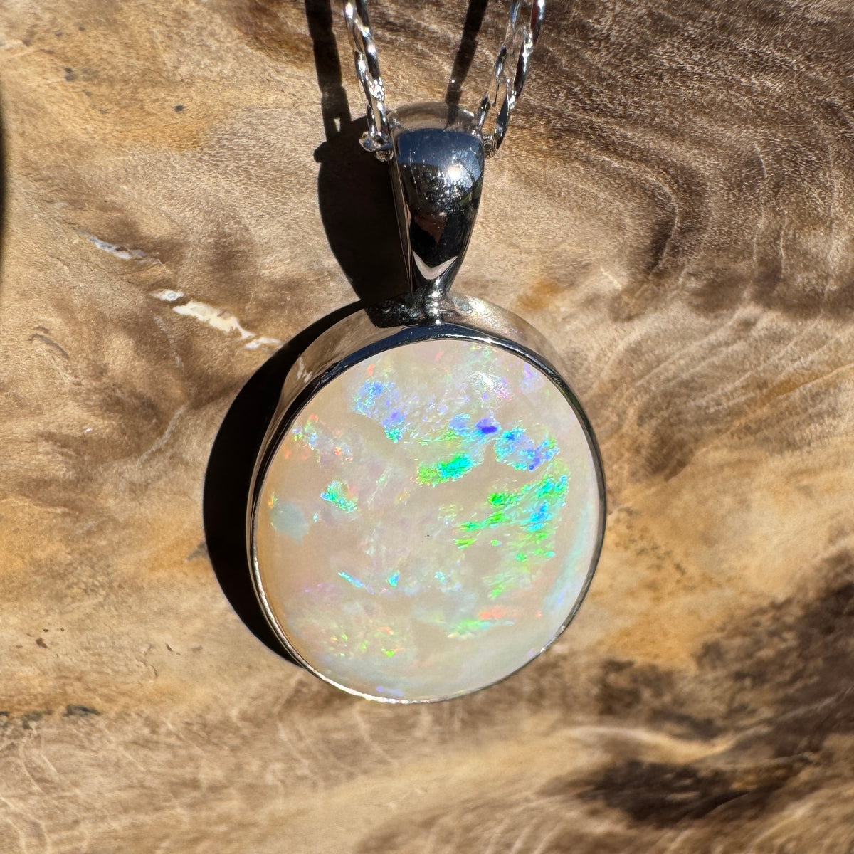 7.5ct Lightning Ridge Opal Pendant Necklace ~ 'Minyon Falls Dawnbreak' | 925 Sterling Silver | Solid Australian Opal