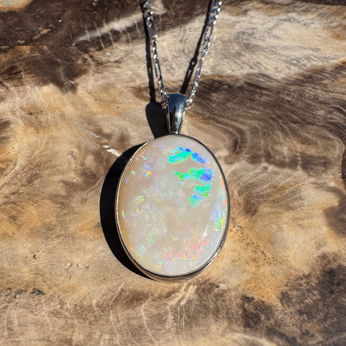 7.5ct Lightning Ridge Opal Pendant Necklace ~ 'Minyon Falls Dawnbreak' | 925 Sterling Silver | Solid Australian Opal