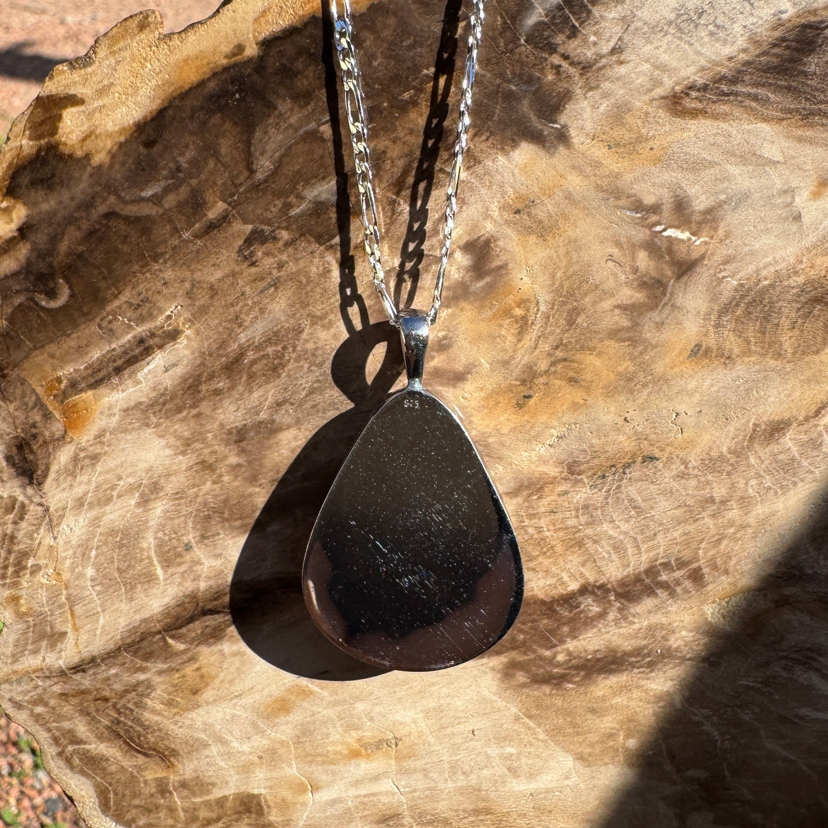 13.4ct Coober Pedy Opal Pendant Necklace ~ 'Bunya Mountains Blaze' | 925 Sterling Silver | Solid Australian Opal