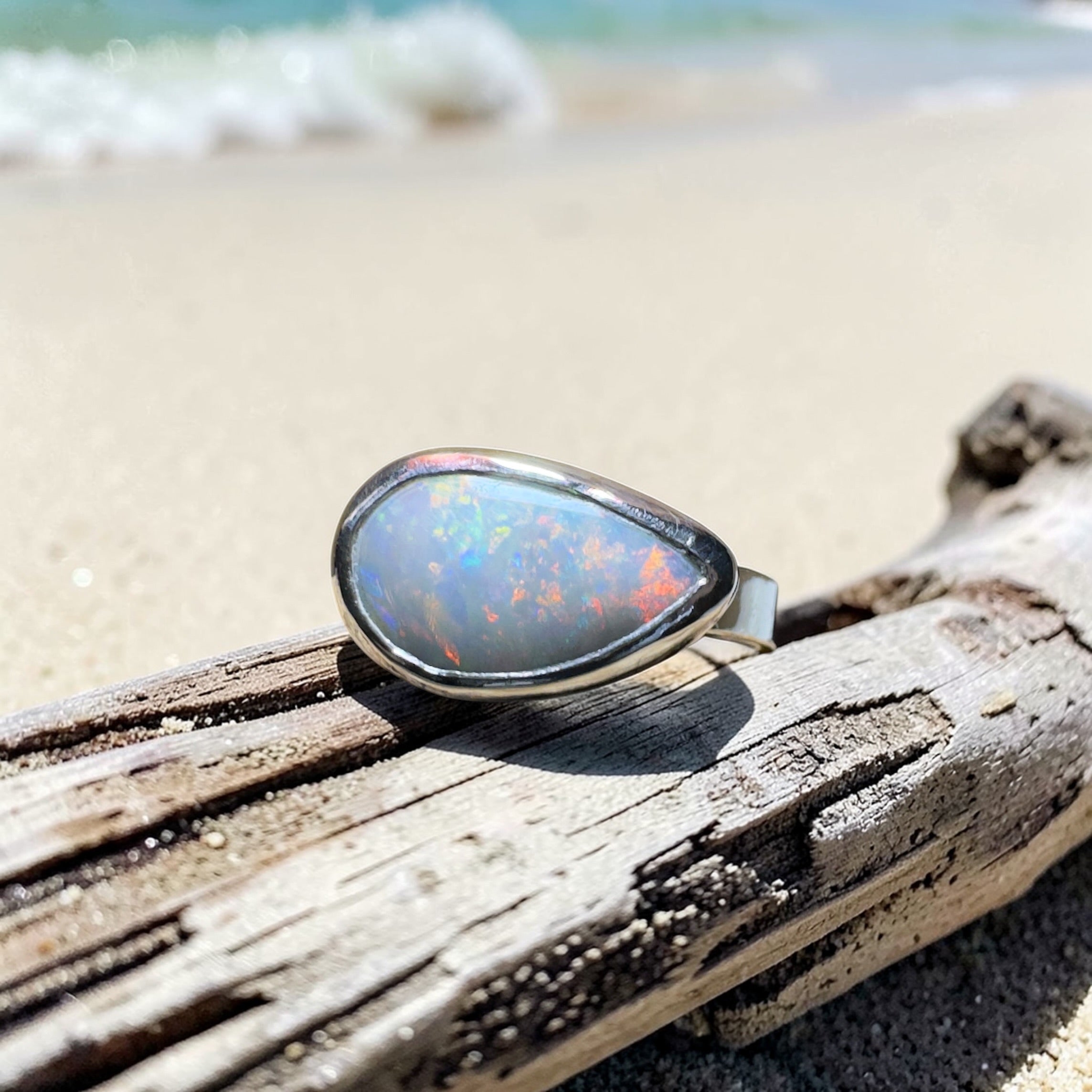 2.2ct Solid Lightning Ridge Opal Ring ~ 'Barossa Glow' | 925 Sterling Silver | Solid Australian Opal