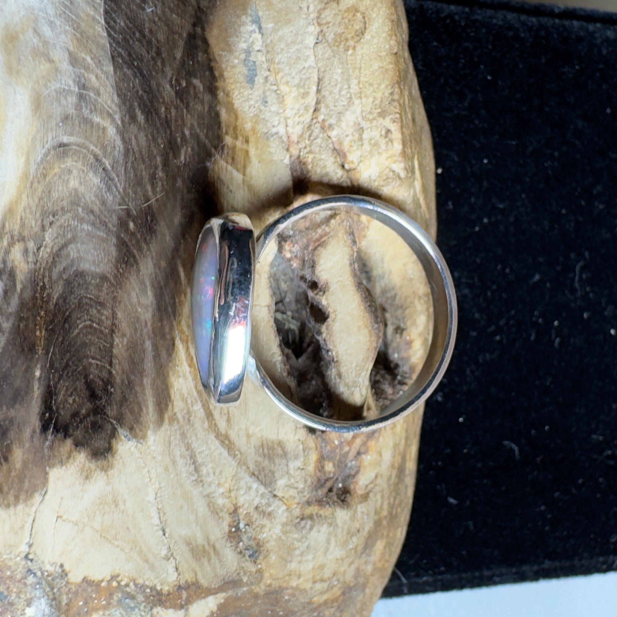 2.2ct Solid Lightning Ridge Opal Ring ~ 'Barossa Glow' | 925 Sterling Silver | Solid Australian Opal