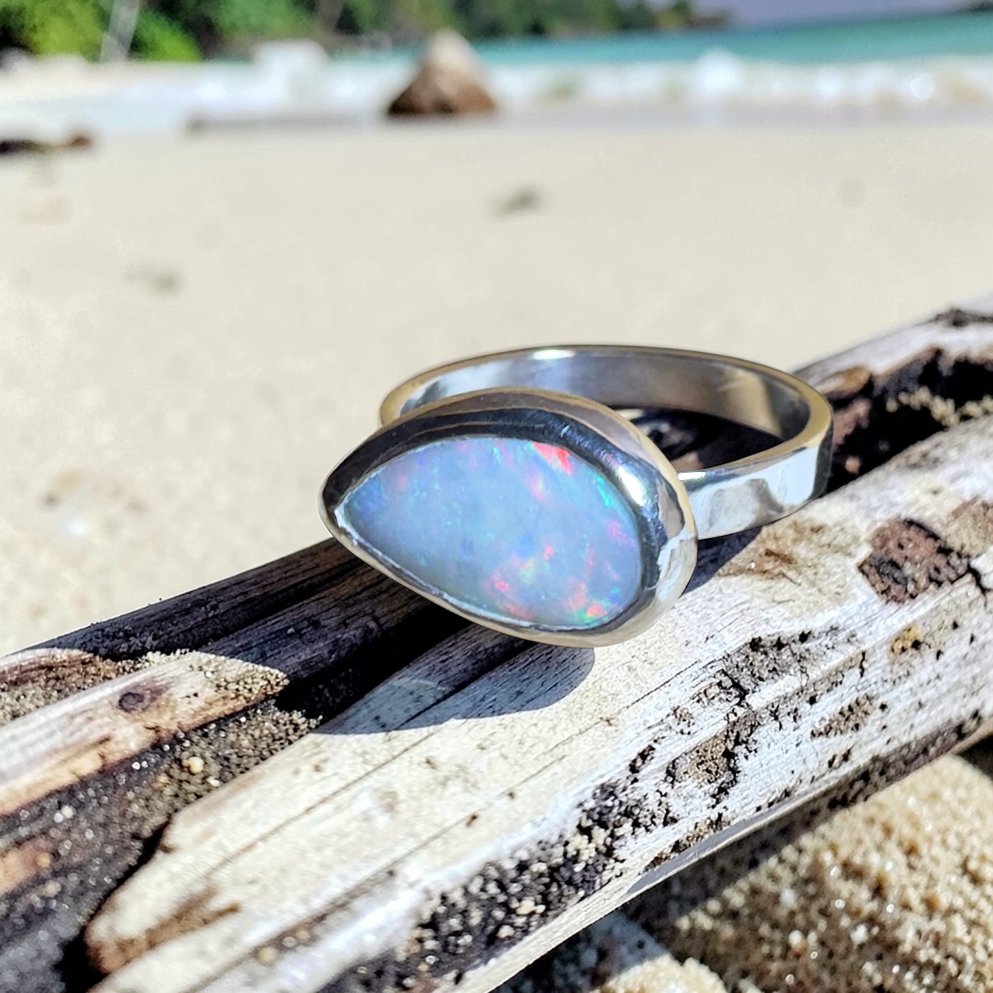 2.2ct Solid Lightning Ridge Opal Ring ~ 'Barossa Glow' | 925 Sterling Silver | Solid Australian Opal