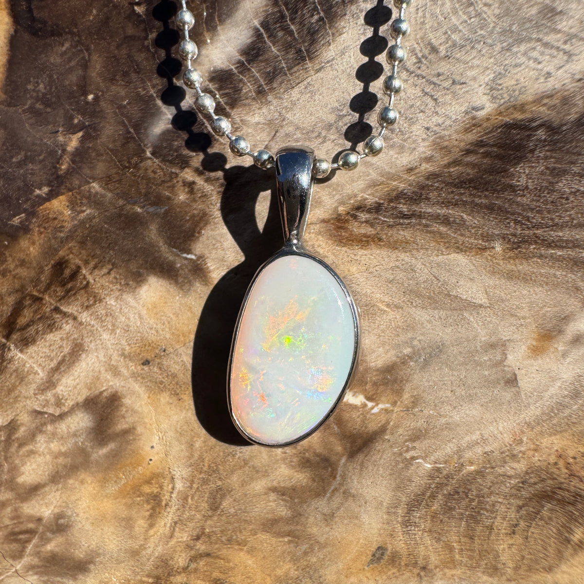 1.8ct Coober Pedy Opal Pendant Necklace ~ 'Mount Canobolas Dusk' | 925 Sterling Silver | Solid Australian Opal