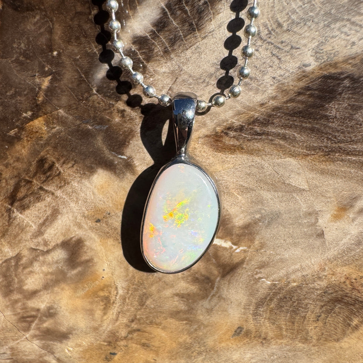 1.8ct Coober Pedy Opal Pendant Necklace ~ 'Mount Canobolas Dusk' | 925 Sterling Silver | Solid Australian Opal