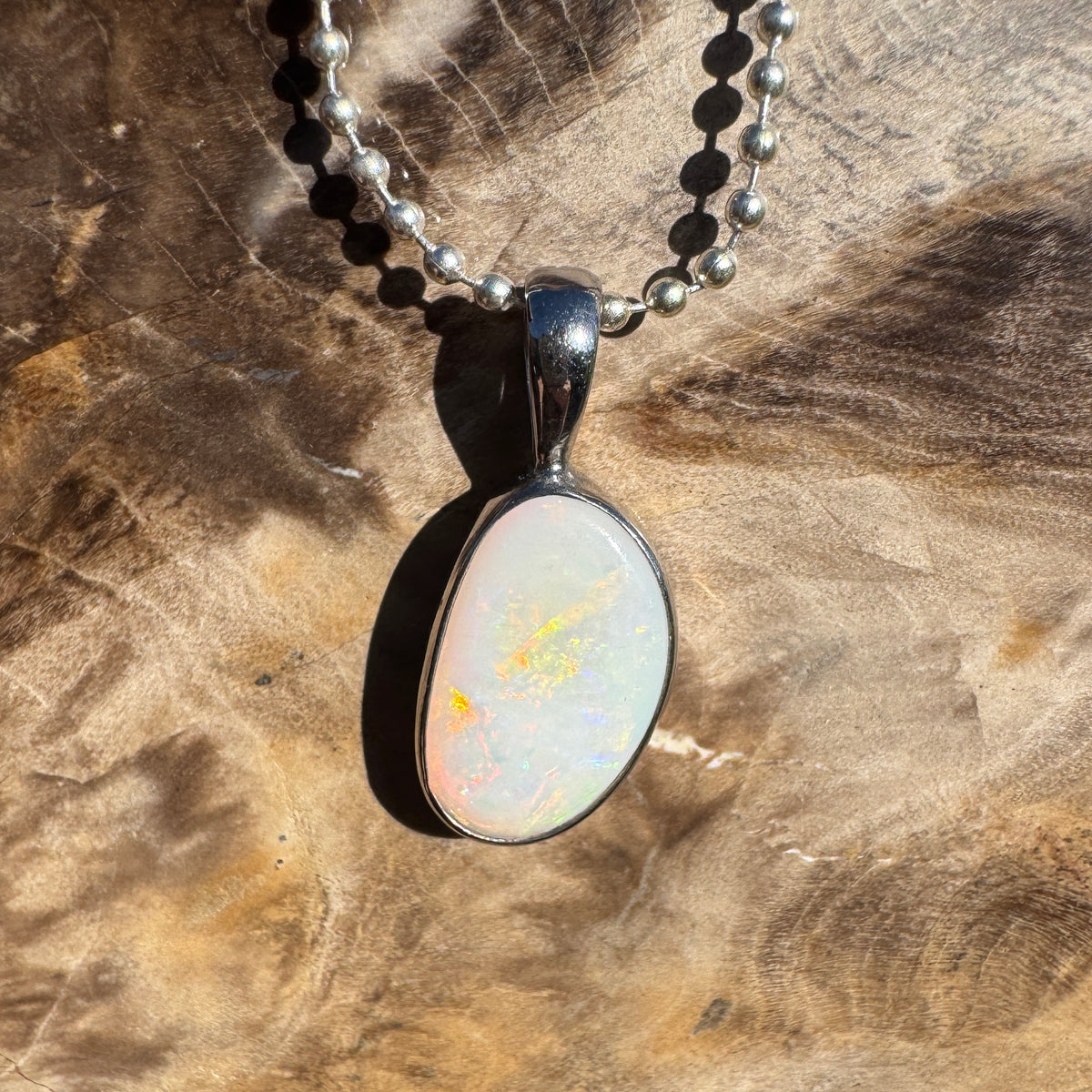 1.8ct Coober Pedy Opal Pendant Necklace ~ 'Mount Canobolas Dusk' | 925 Sterling Silver | Solid Australian Opal