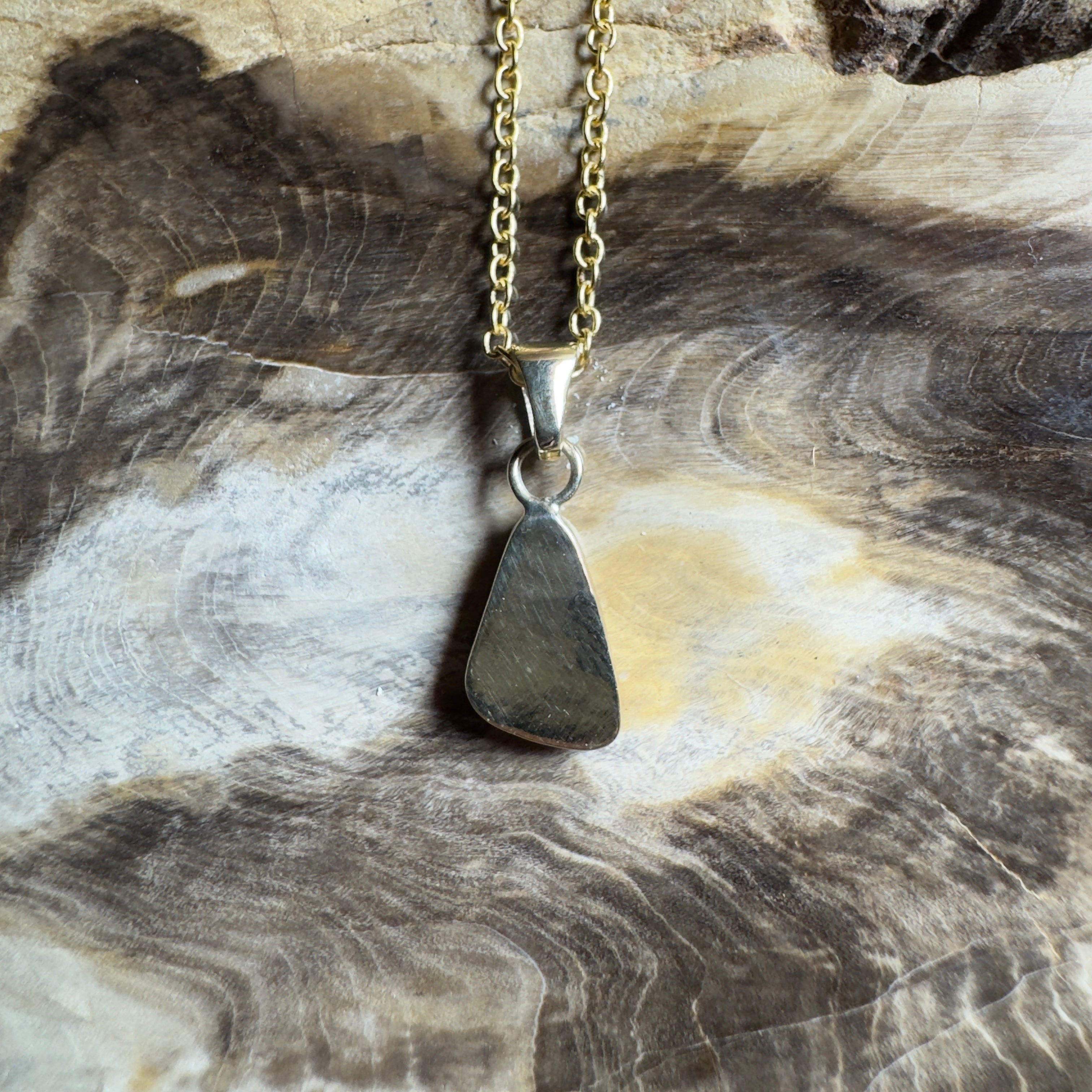 0.9ct Solid Lightning Ridge Opal Pendant Necklace ~'Arnhem Azure' | 9ct Yellow Gold | Solid Australian Opal